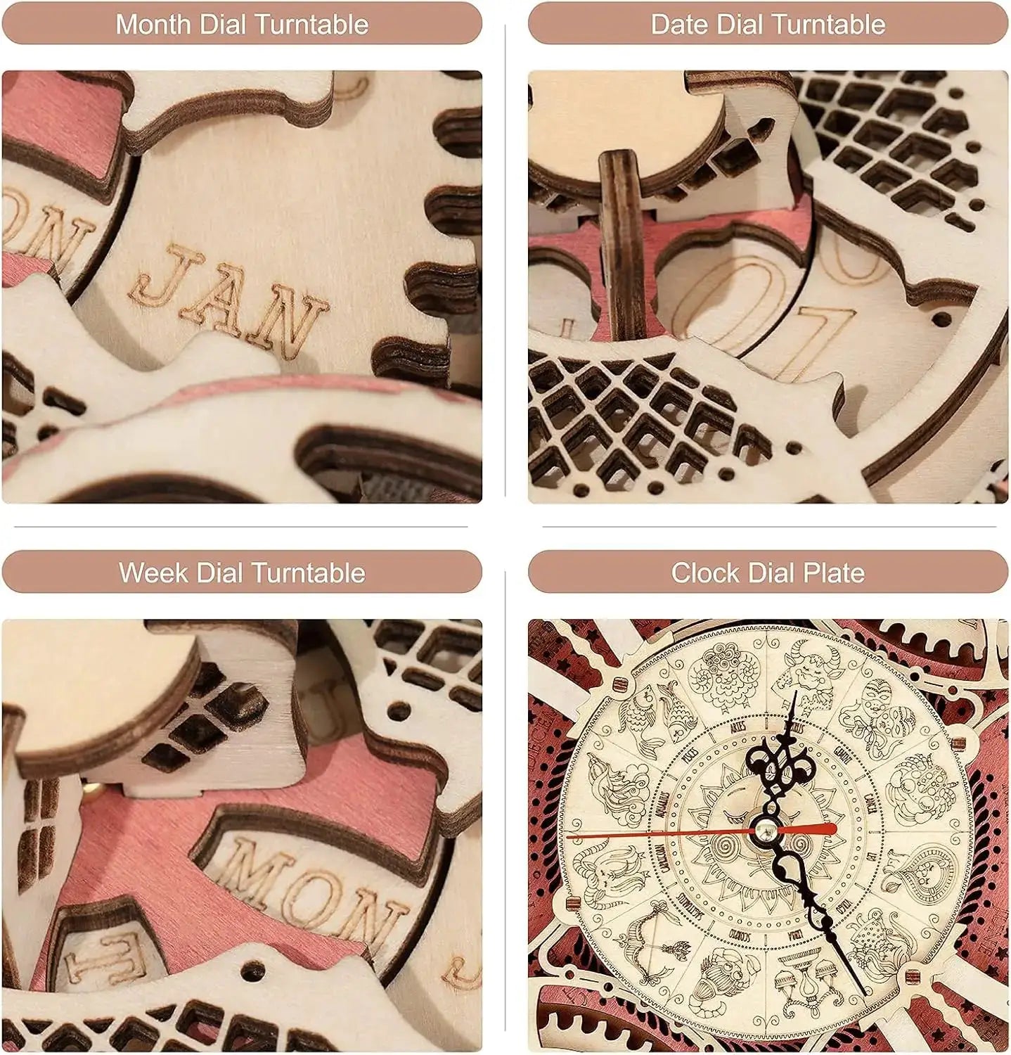 Robotime 3D Wooden Puzzle Wall Clock Kit Educational Gift - ToylandEU