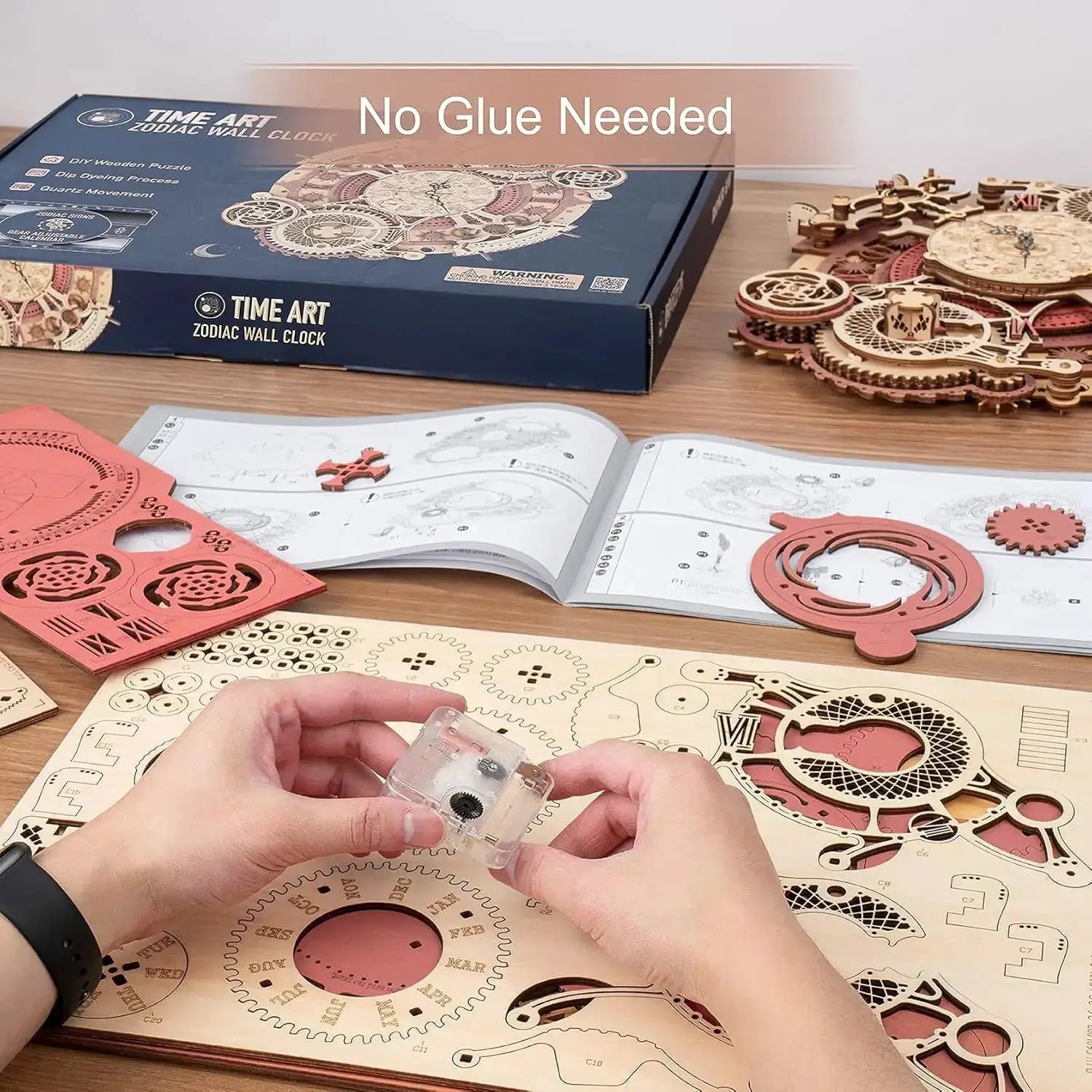 Robotime 3D Wooden Puzzle Wall Clock Kit Educational Gift - ToylandEU