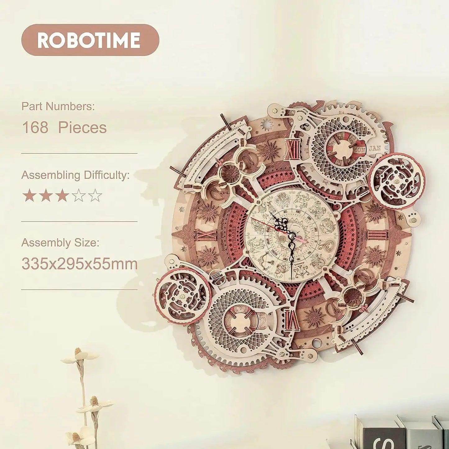 Robotime 3D Wooden Puzzle Wall Clock Kit Educational Gift - ToylandEU