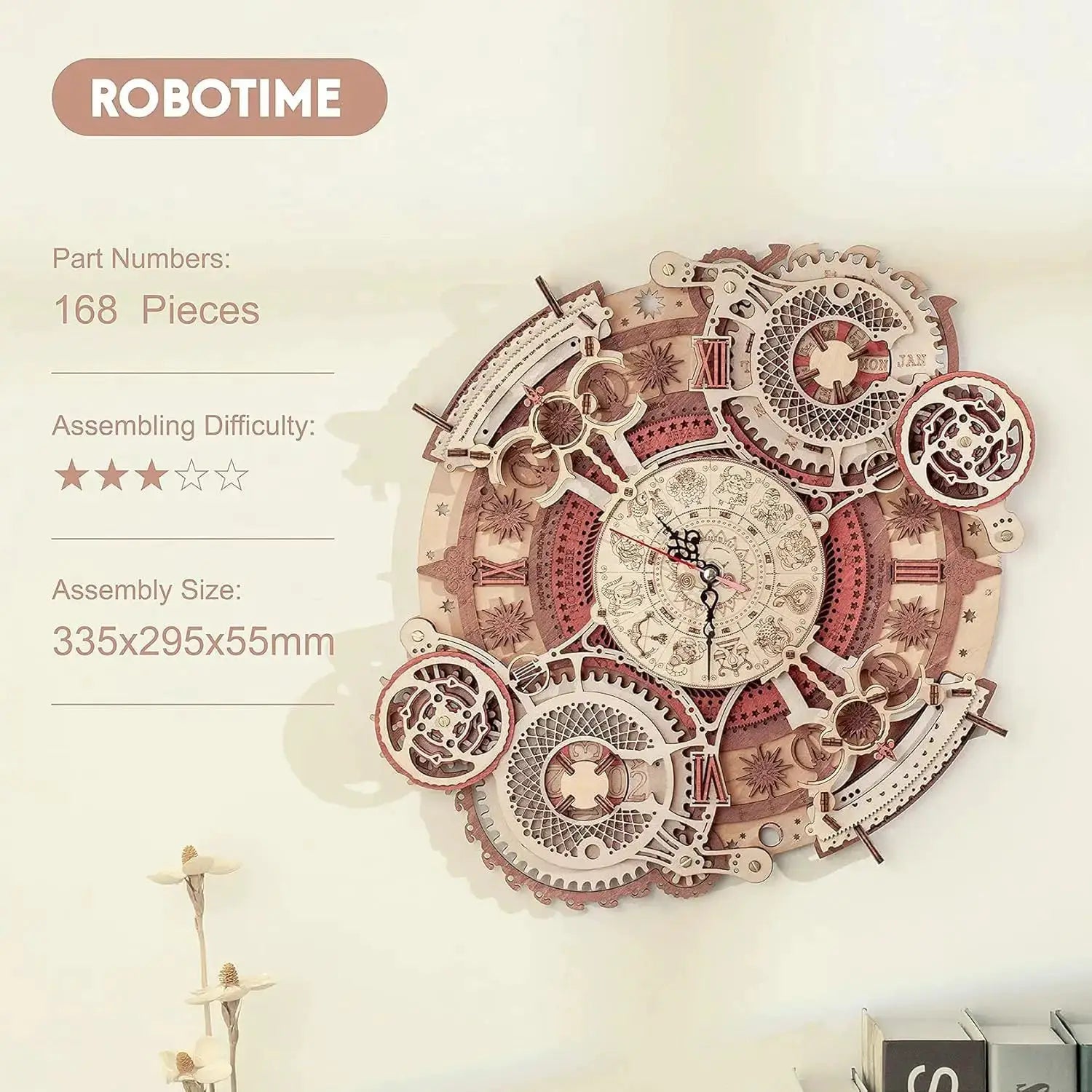 Robotime 3D Wooden Puzzle Wall Clock Kit Educational Gift - ToylandEU