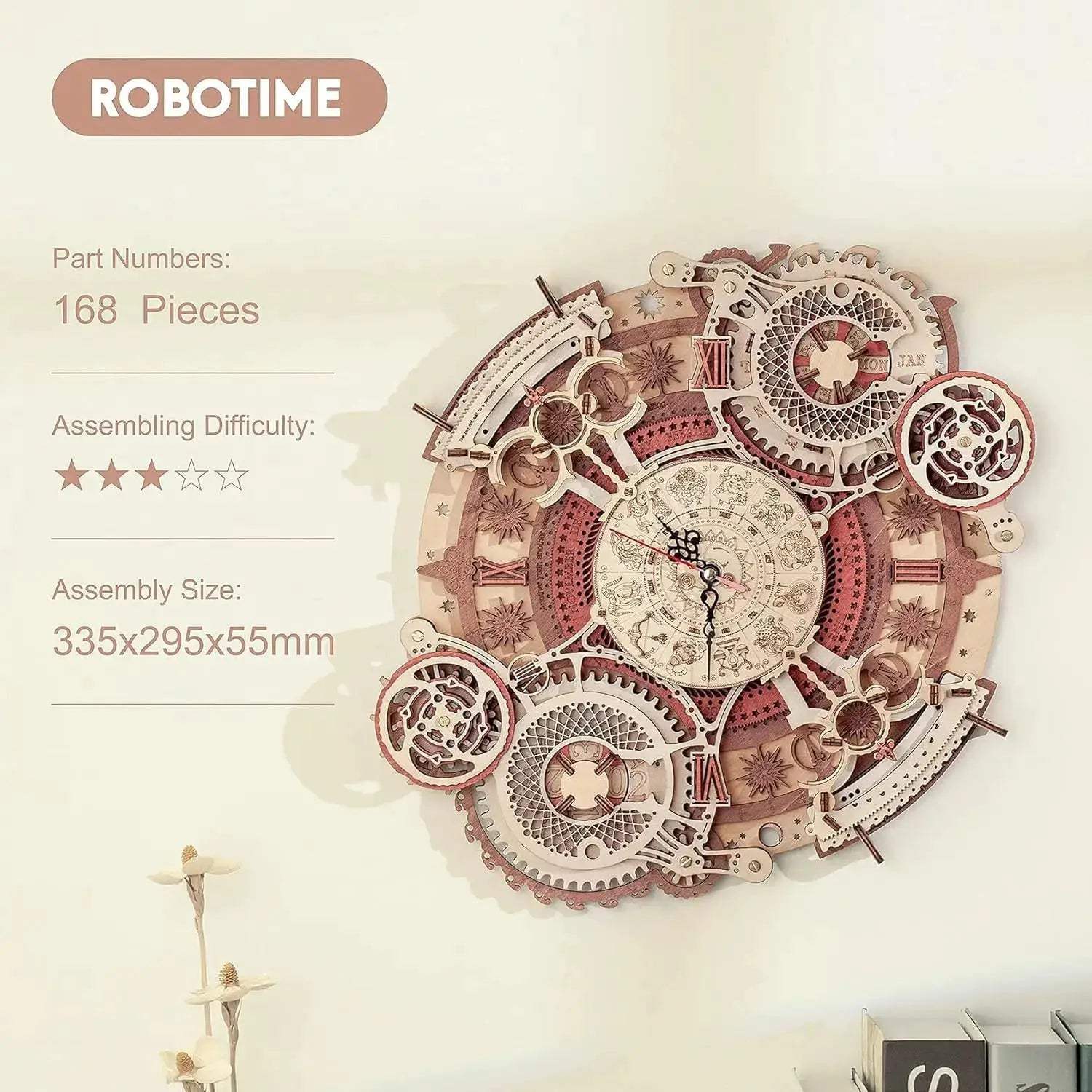  Robotime 3D Wooden Puzzle Wall Clock Kit Educational -  ToylandEU™