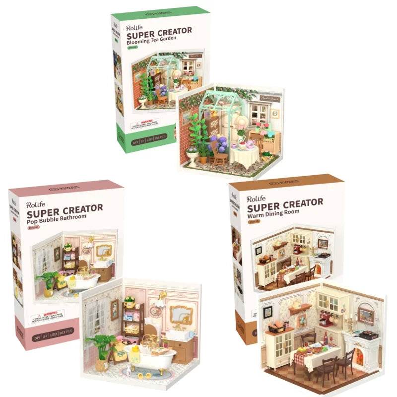 Robotime DIY Miniature Dollhouse Kit with Accessories Model Supply Store Kit with LED to Build Decent Birthday Gift 3D Puzzle - ToylandEU