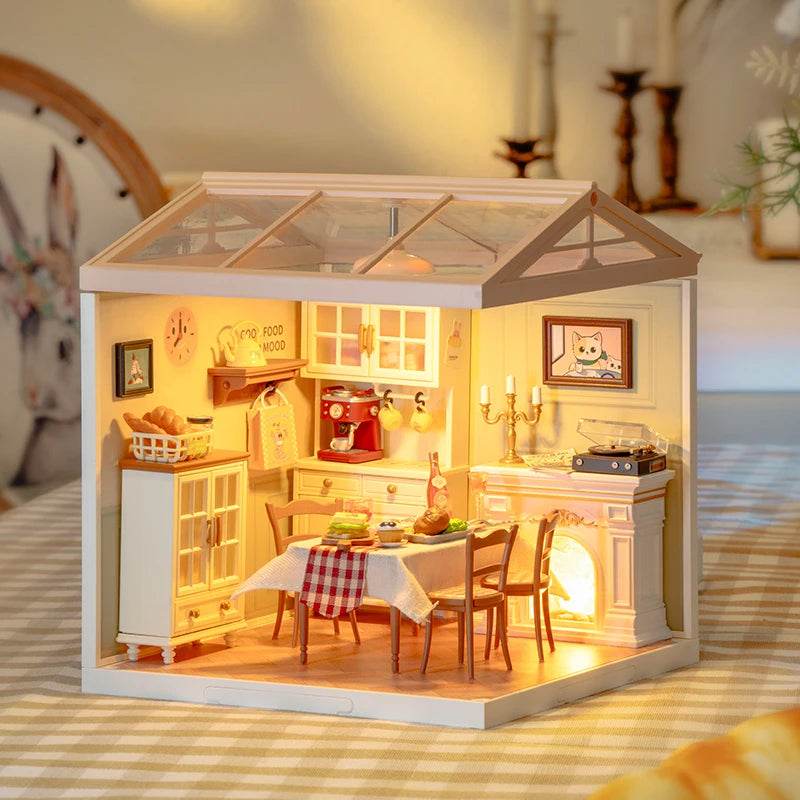 Robotime DIY Miniature Dollhouse Kit with Accessories Model Supply Store Kit with LED to Build Decent Birthday Gift 3D Puzzle - ToylandEU