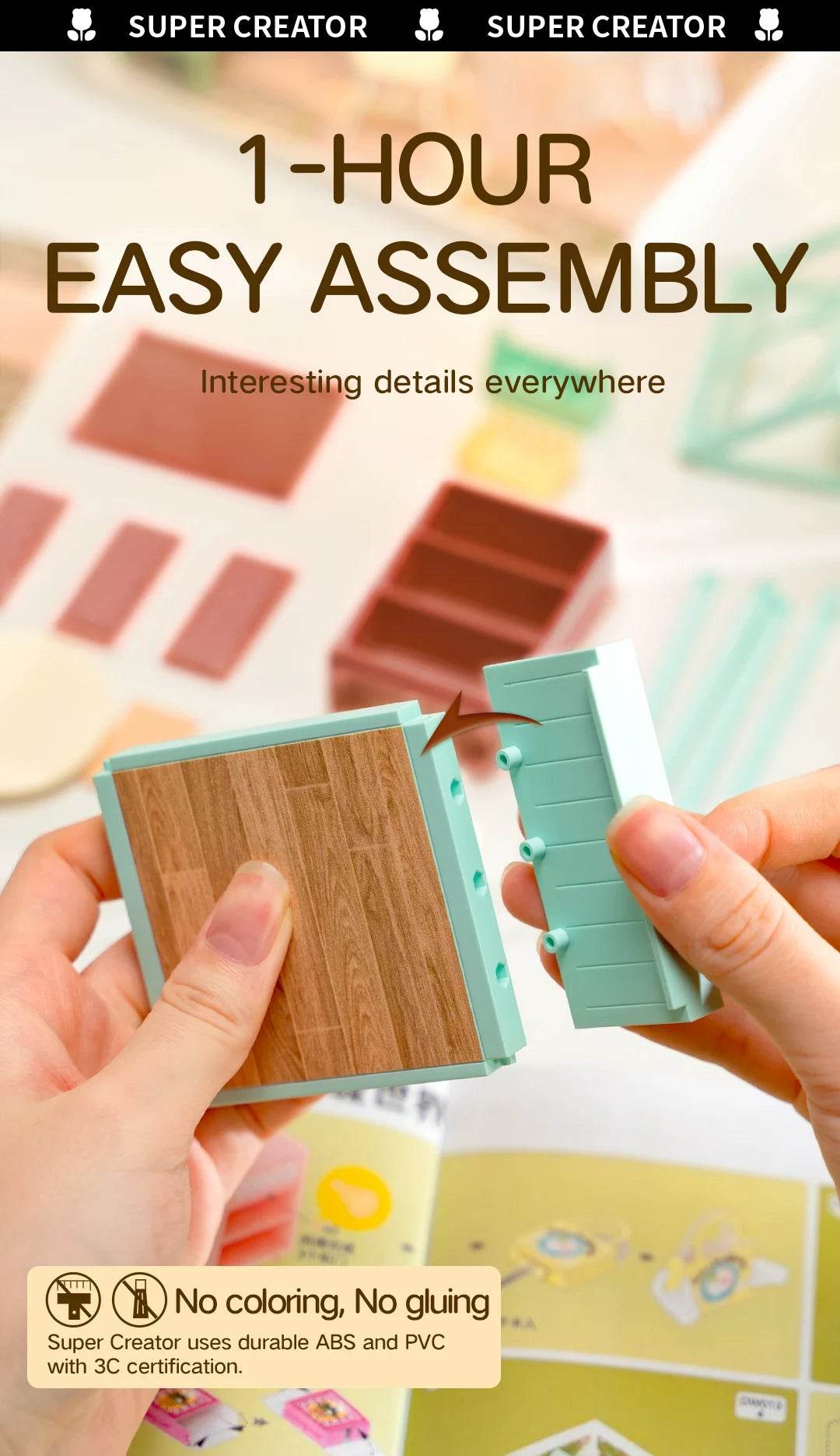 Robotime DIY Miniature Dollhouse Kit with Accessories Model Supply Store Kit with LED to Build Decent Birthday Gift 3D Puzzle - ToylandEU