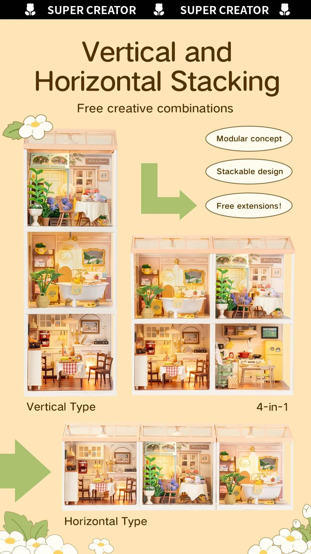 Robotime DIY Miniature Dollhouse Kit with Accessories Model Supply Store Kit with LED to Build Decent Birthday Gift 3D Puzzle - ToylandEU