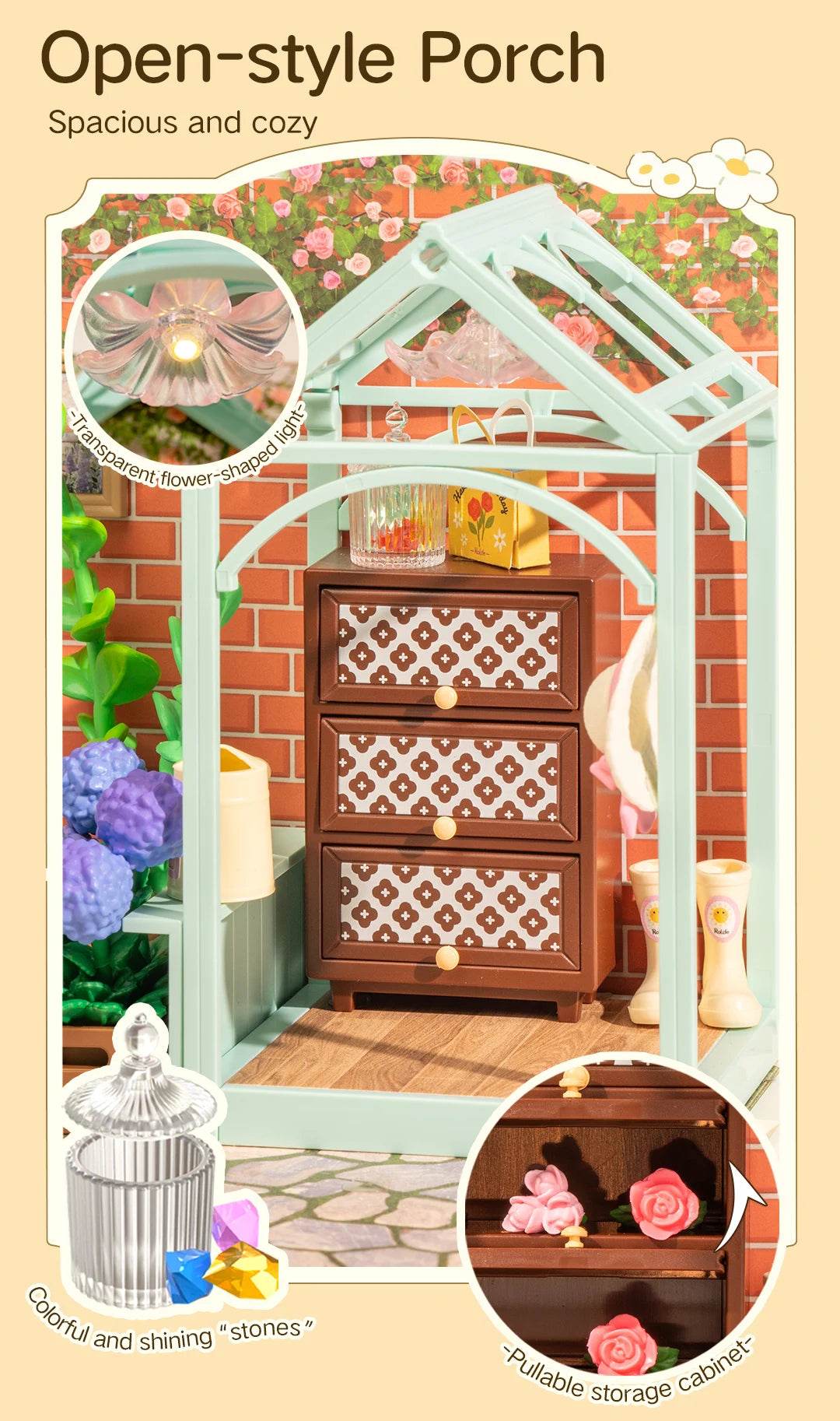 Robotime DIY Miniature Dollhouse Kit with Accessories Model Supply Store Kit with LED to Build Decent Birthday Gift 3D Puzzle - ToylandEU