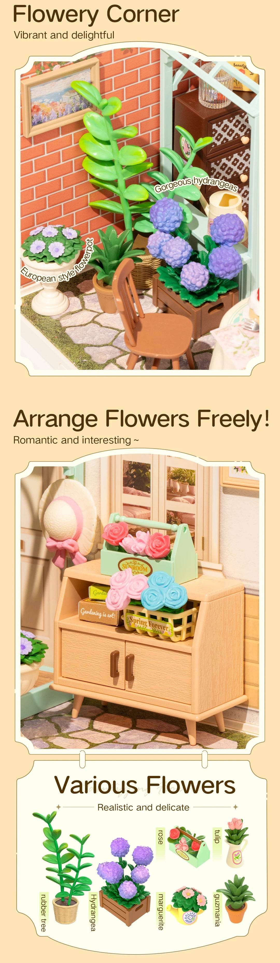 Robotime DIY Miniature Dollhouse Kit with Accessories Model Supply Store Kit with LED to Build Decent Birthday Gift 3D Puzzle - ToylandEU