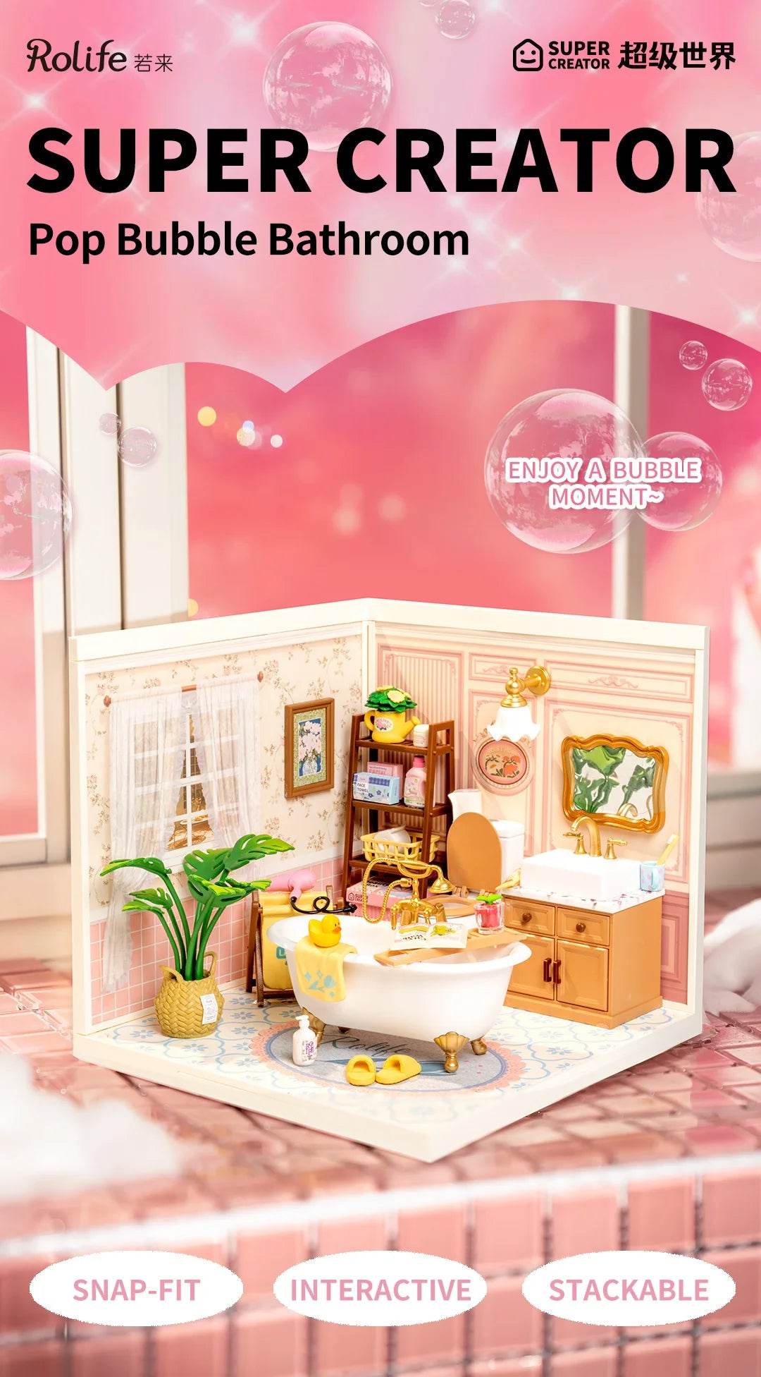 Robotime DIY Miniature Dollhouse Kit with Accessories Model Supply Store Kit with LED to Build Decent Birthday Gift 3D Puzzle - ToylandEU