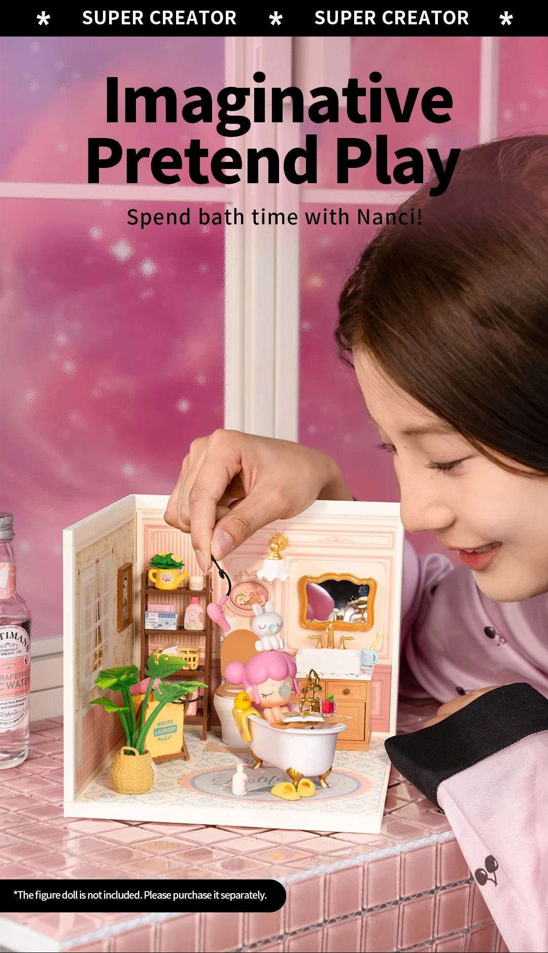 Robotime DIY Miniature Dollhouse Kit with Accessories Model Supply Store Kit with LED to Build Decent Birthday Gift 3D Puzzle - ToylandEU