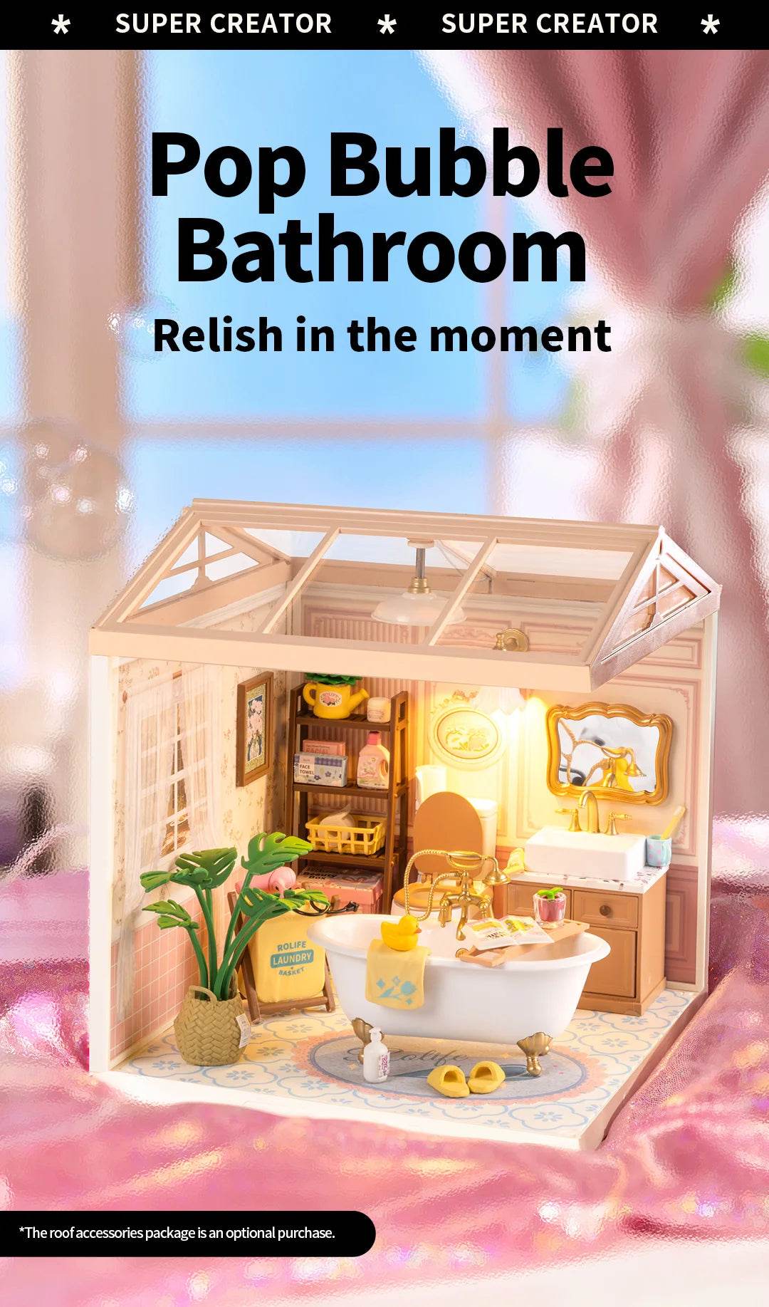 Robotime DIY Miniature Dollhouse Kit with Accessories Model Supply Store Kit with LED to Build Decent Birthday Gift 3D Puzzle - ToylandEU
