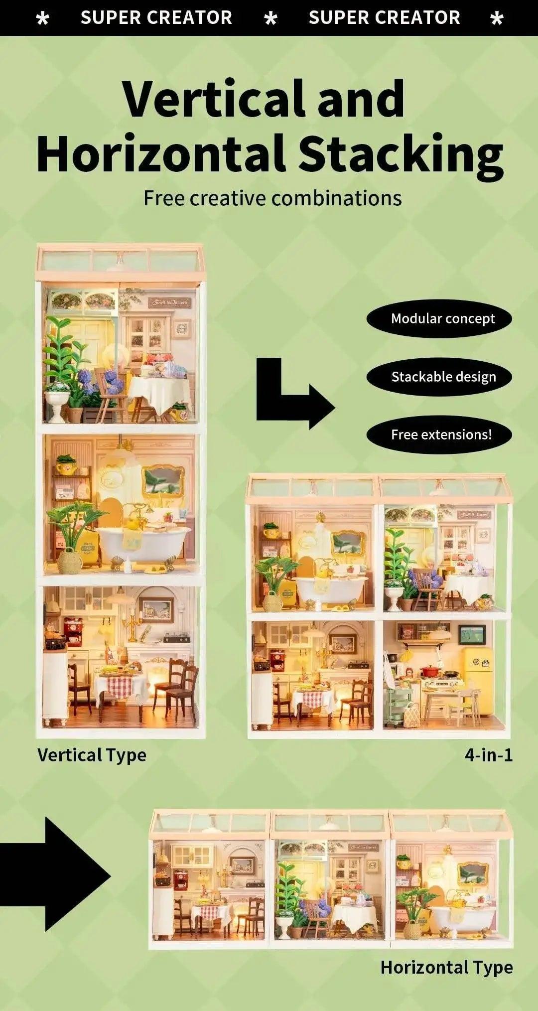  Robotime DIY Miniature Dollhouse Kit with LED Gift Idea -  ToylandEU™