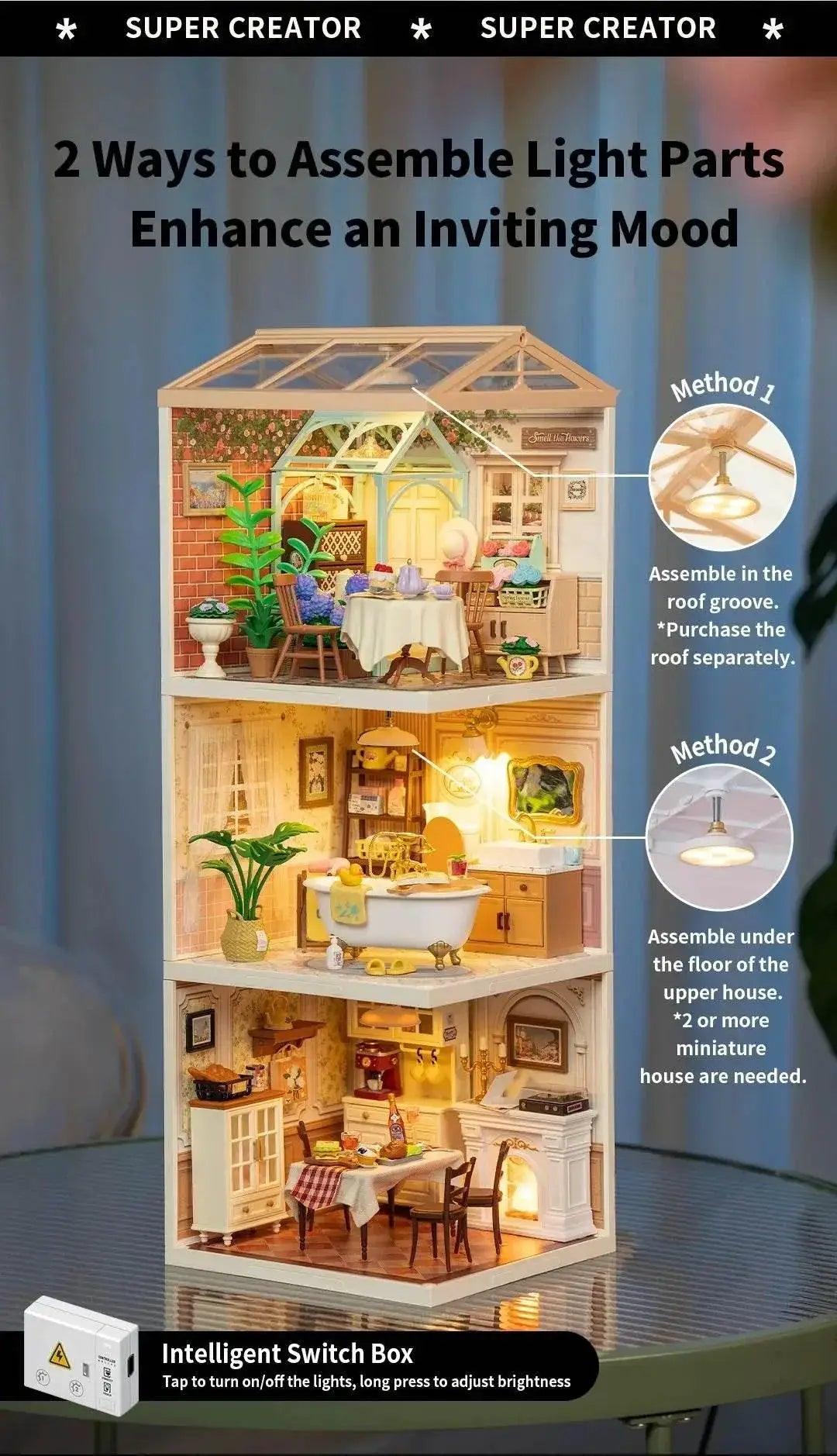  Robotime DIY Miniature Dollhouse Kit with LED Gift Idea -  ToylandEU™