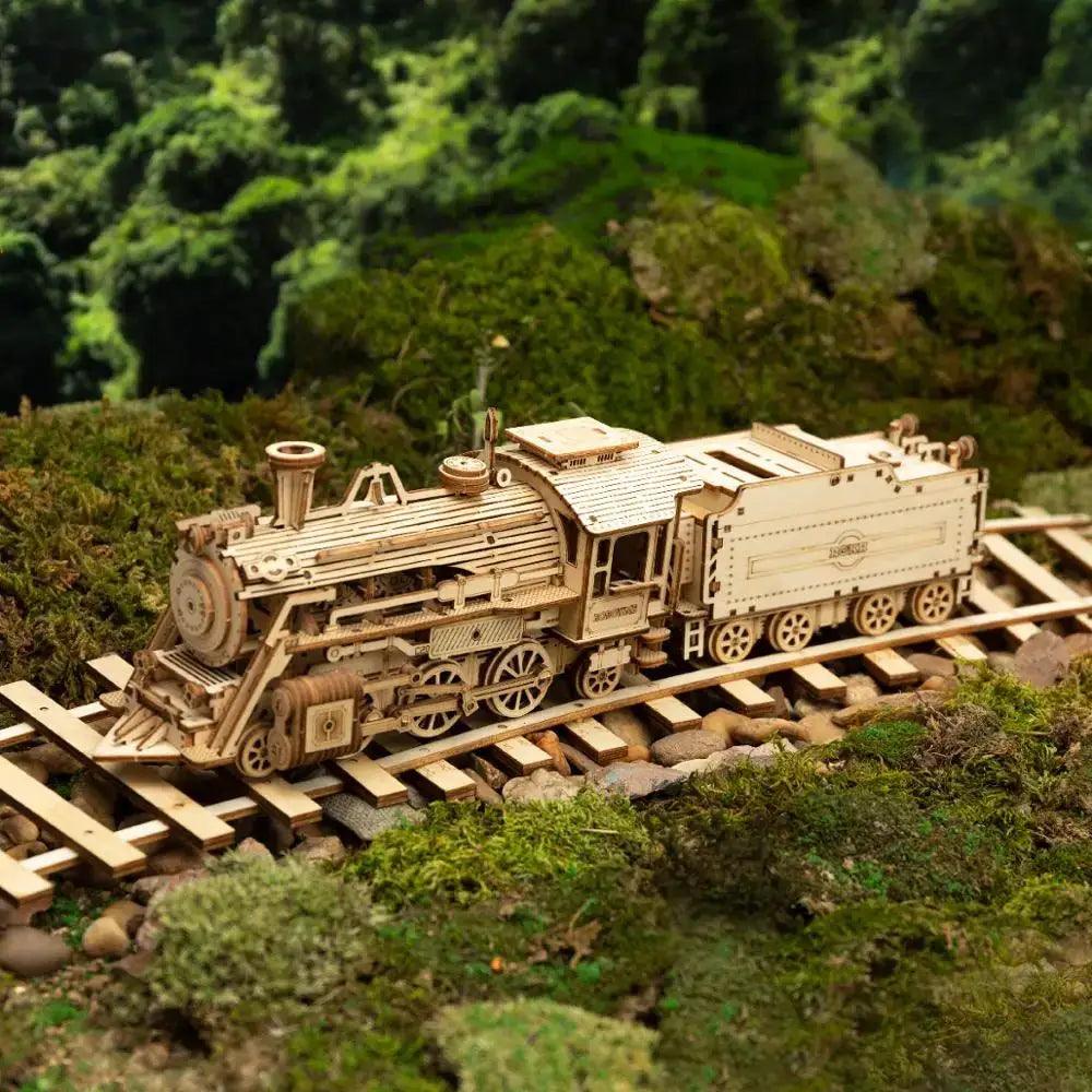  Robotime Movable Wooden Model Kit Steam Train Puzzle -  ToylandEU™