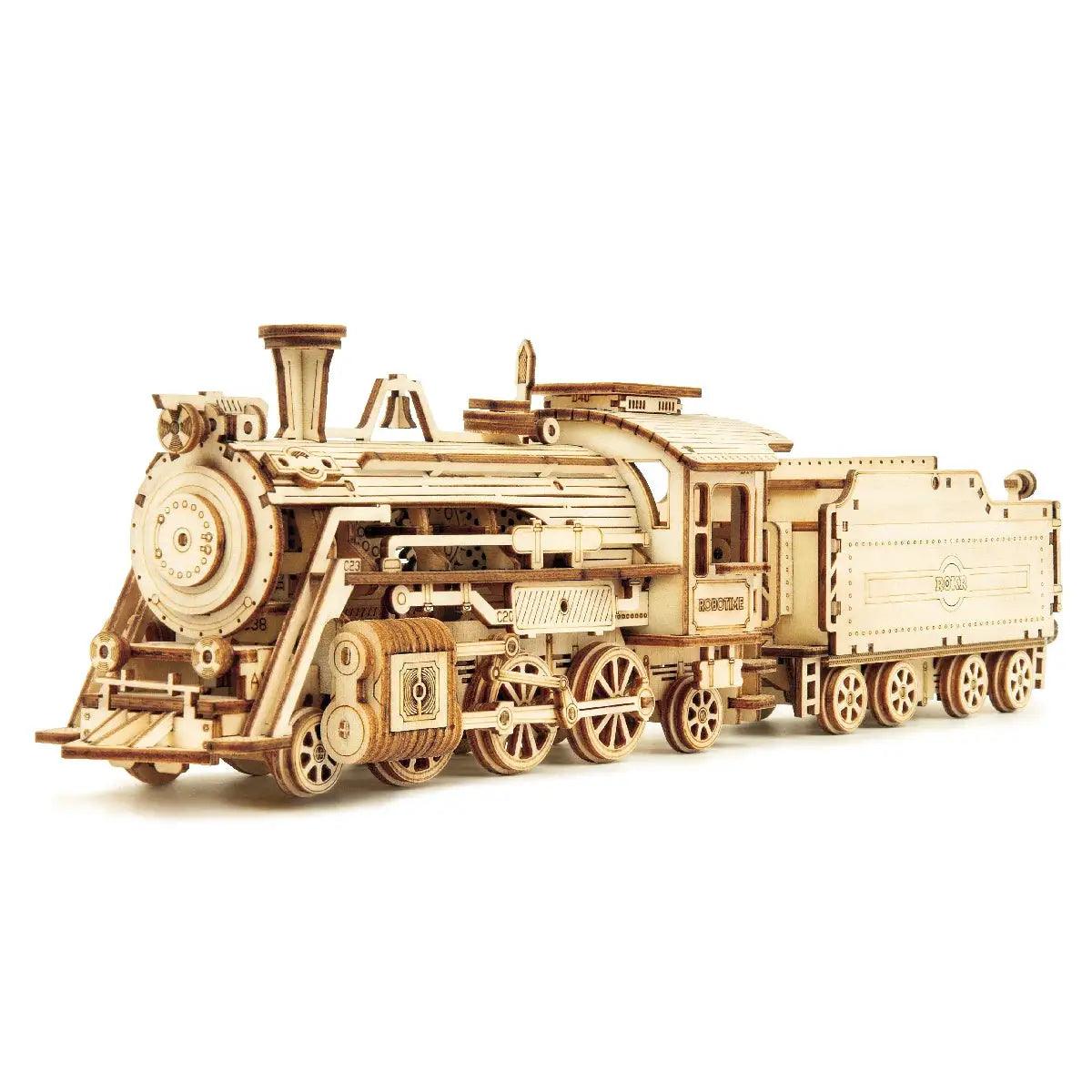  Robotime Movable Wooden Model Kit Steam Train Puzzle -  ToylandEU™