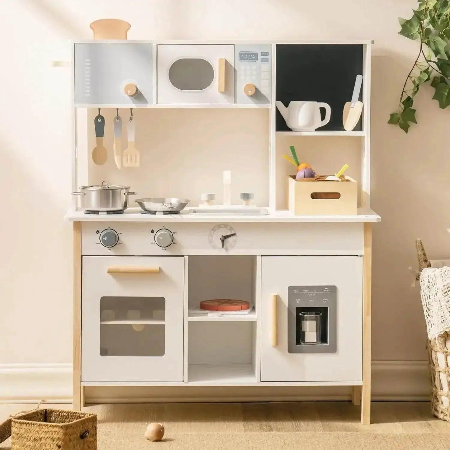  Robotime Play Kitchen Wooden Kids Playset with Food Set -  ToylandEU™