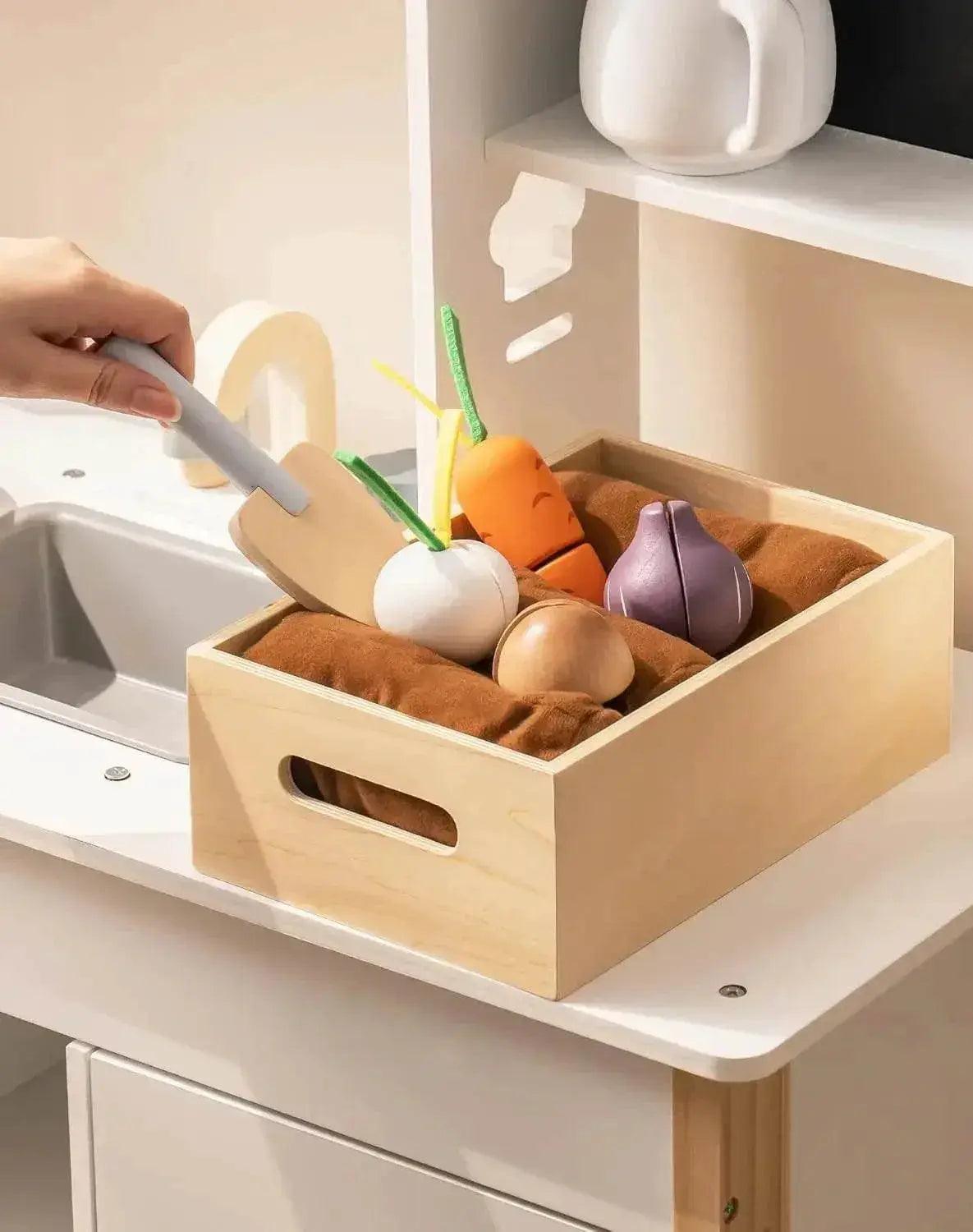 Robotime Play Kitchen Wooden Kids Playset with Food Set -  ToylandEU™