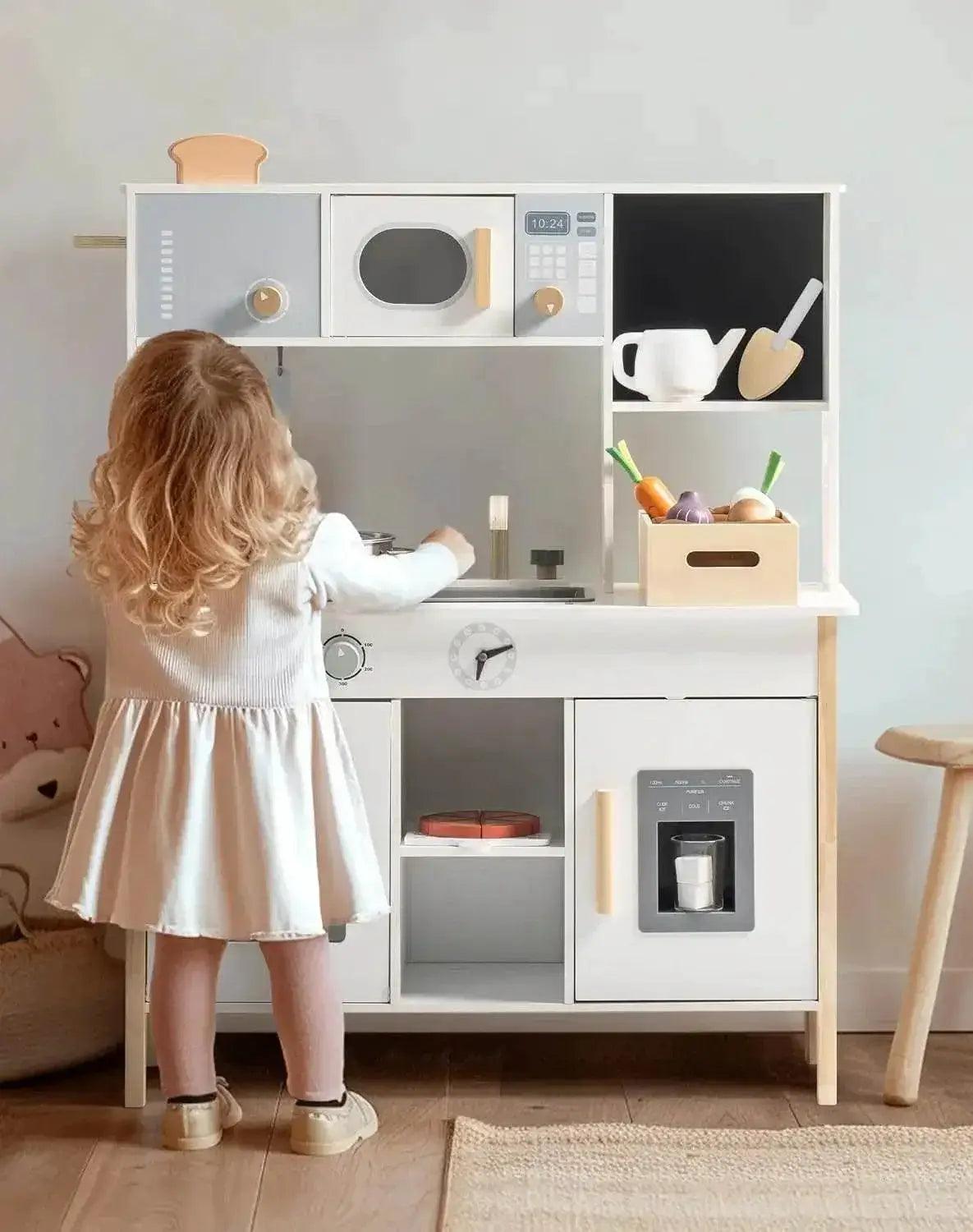  Robotime Play Kitchen Wooden Kids Playset with Food Set -  ToylandEU™