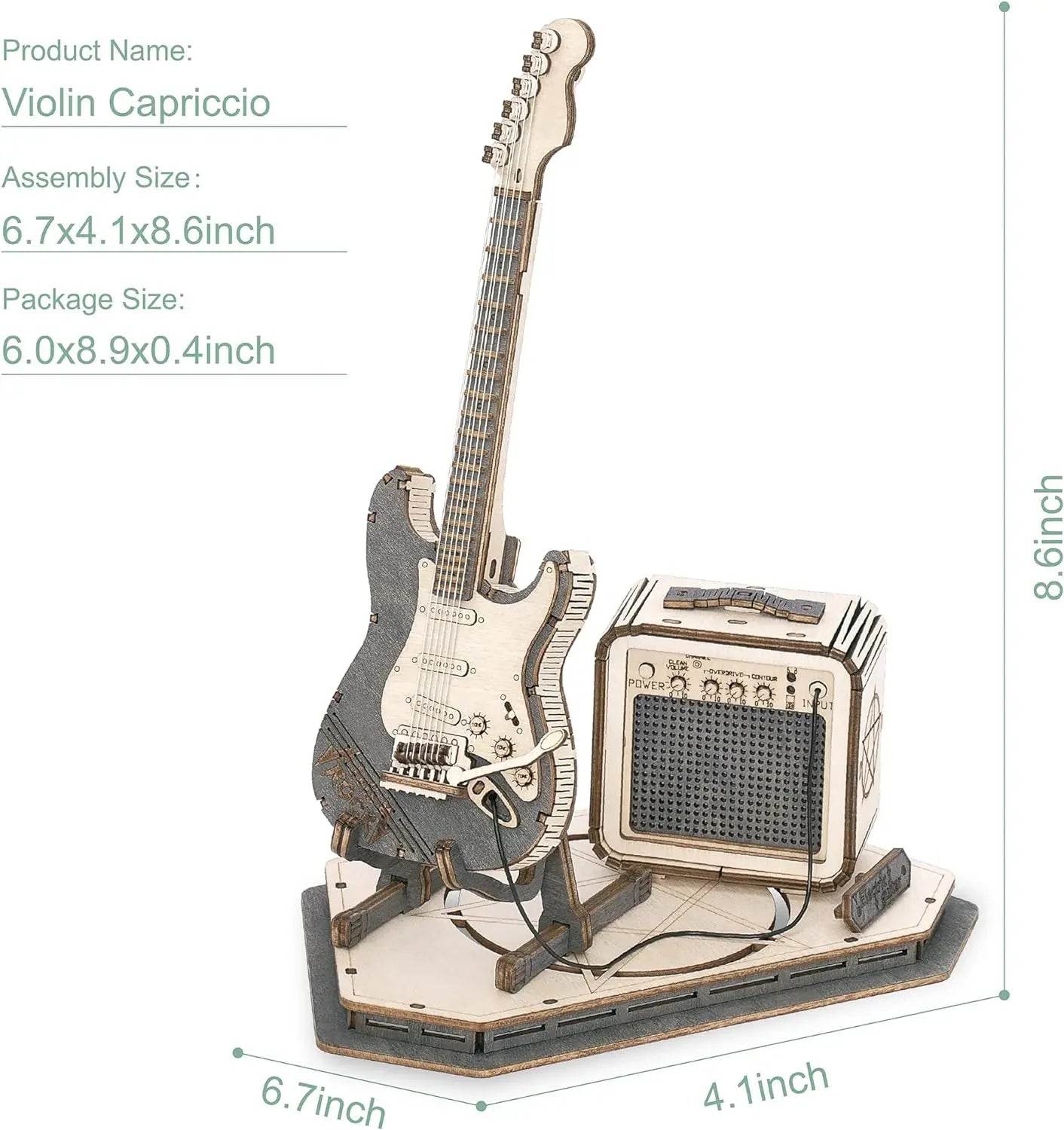Robotime ROKR Electric Guitar 3D Wooden Puzzle Set for Kids Adults 3D Puzzle - ToylandEU