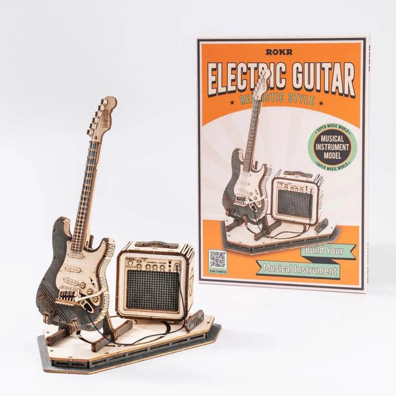 Robotime ROKR Electric Guitar 3D Wooden Puzzle Set for Kids Adults 3D Puzzle - ToylandEU