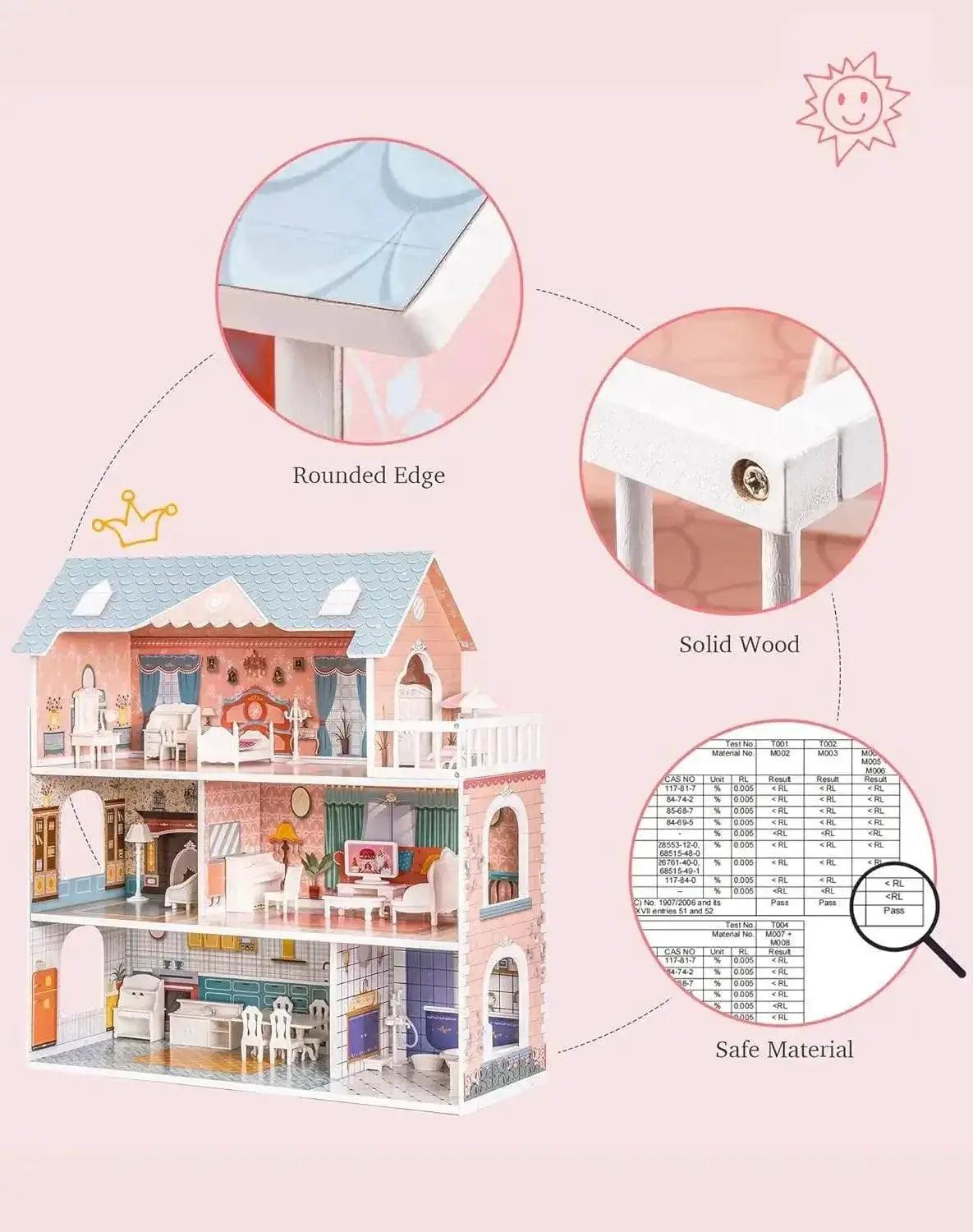  Robotime Robud Lady Wooden Dollhouse 3 Story Toy Gift -  ToylandEU™