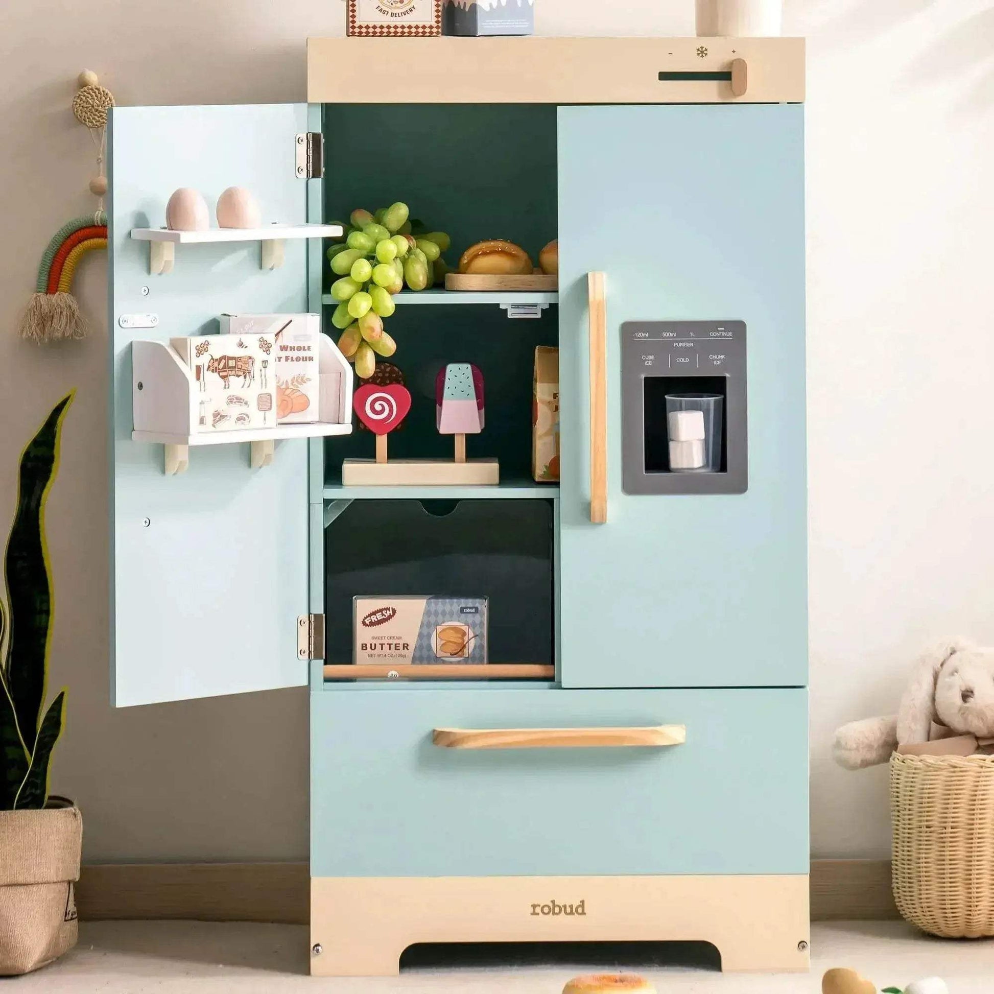  Robotime Robud Play Kitchen Fridge with Ice Dispenser Toy -  ToylandEU™