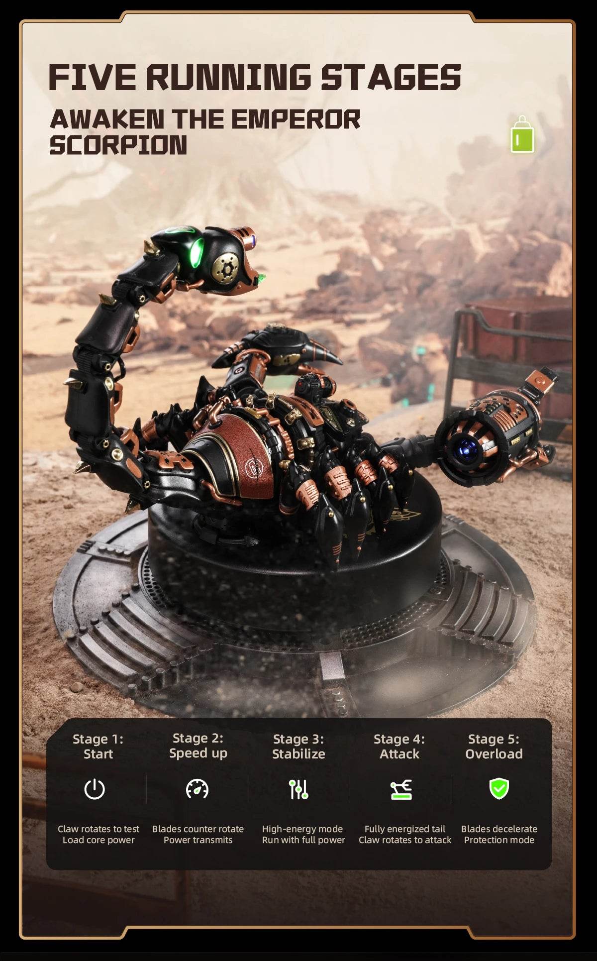 Robotime Rokr Emperor Scorpion 3D Puzzle with Motor & Light 3D Puzzle - ToylandEU