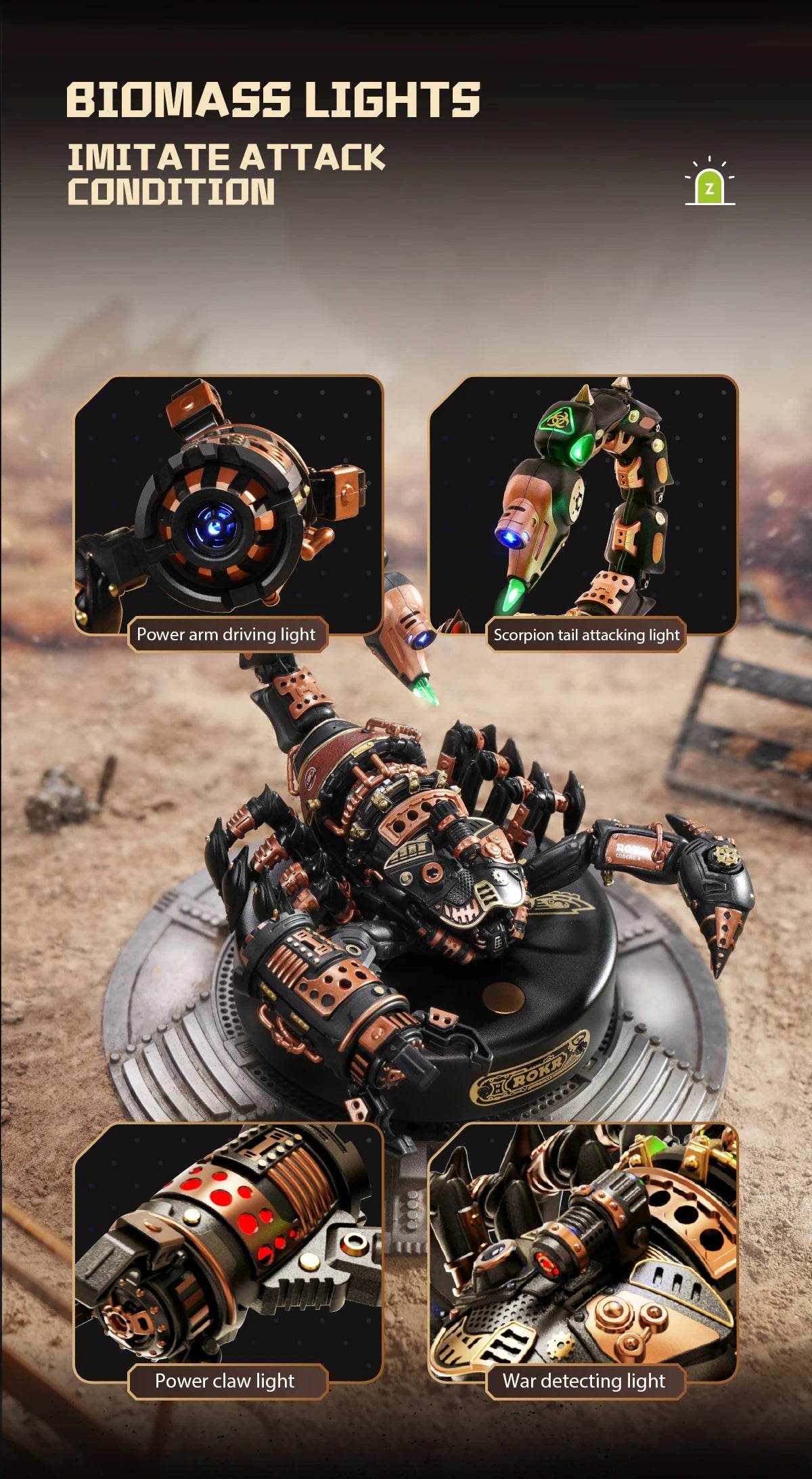 Robotime Rokr Emperor Scorpion 3D Puzzle with Motor & Light 3D Puzzle - ToylandEU