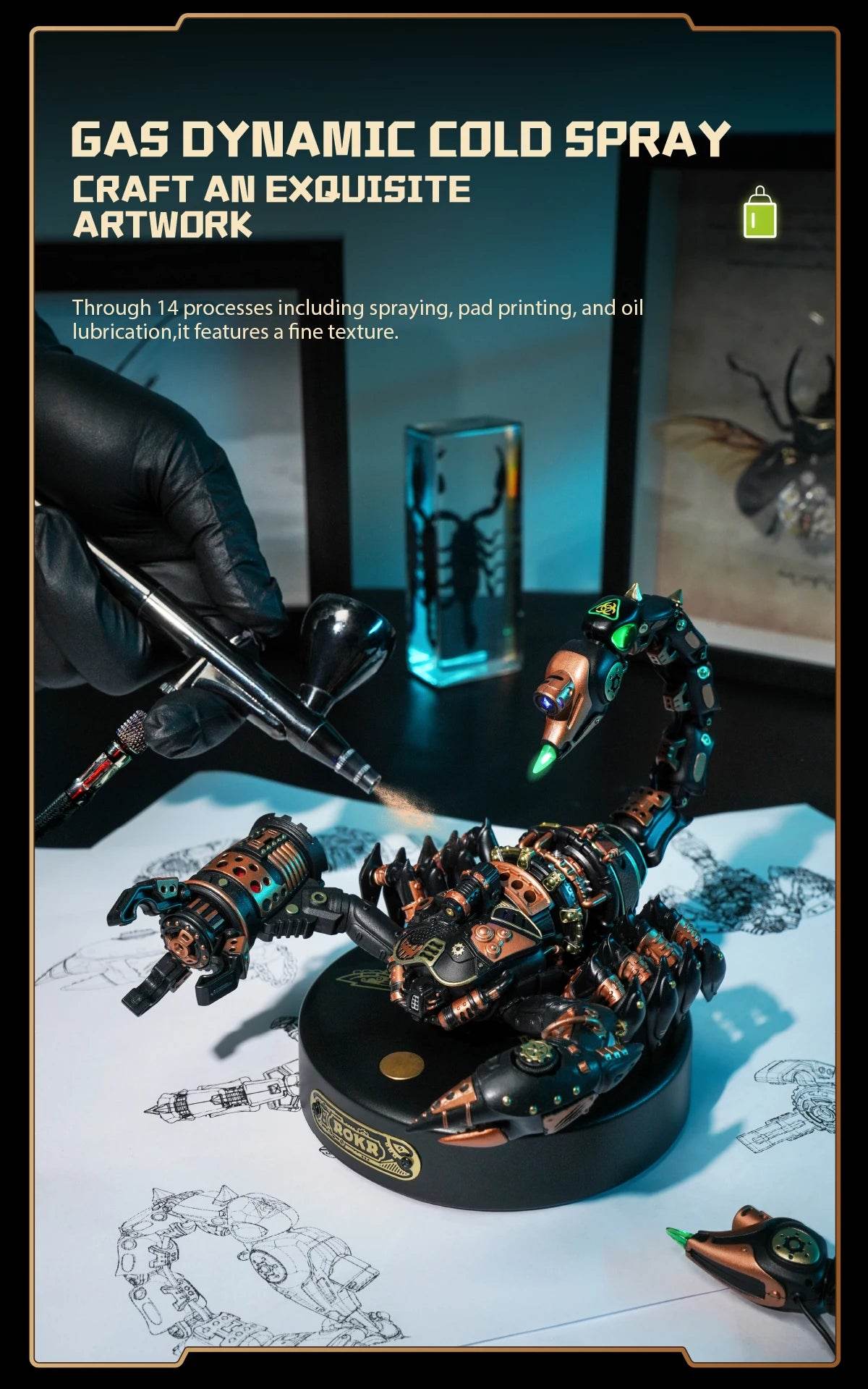 Robotime Rokr Emperor Scorpion 3D Puzzle with Motor & Light 3D Puzzle - ToylandEU