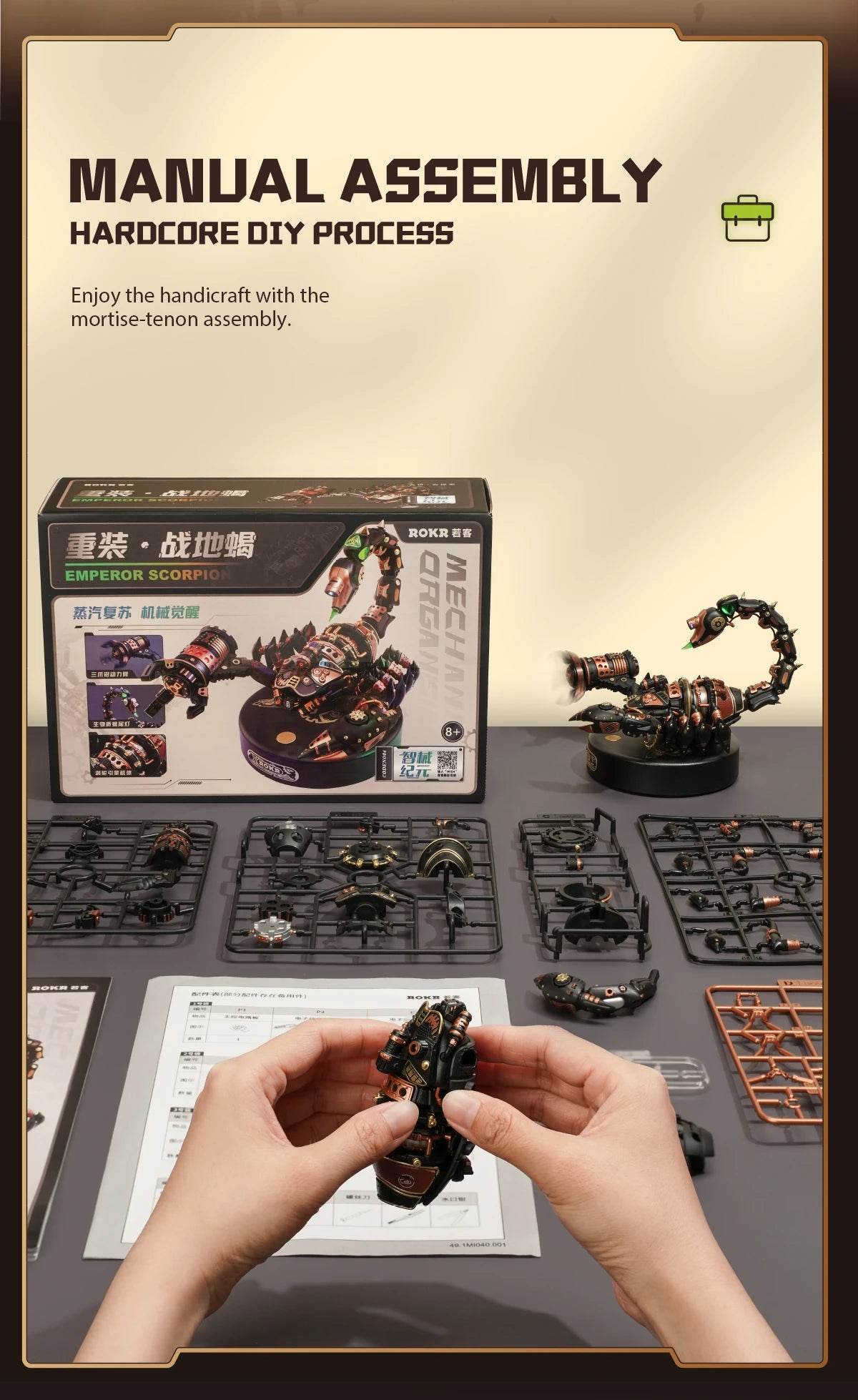 Robotime Rokr Emperor Scorpion 3D Puzzle with Motor & Light 3D Puzzle - ToylandEU