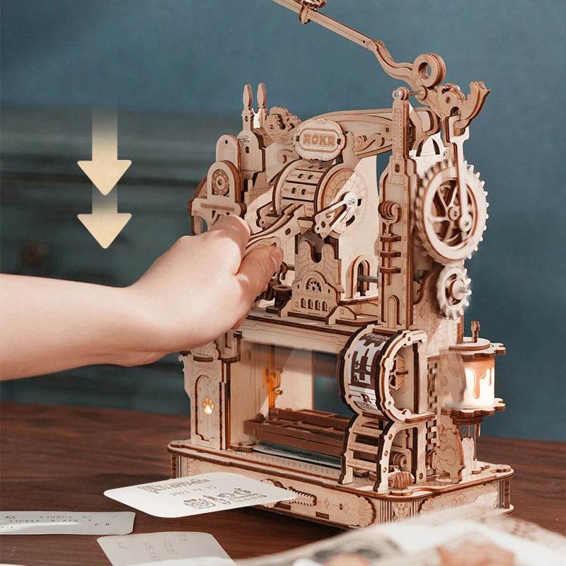 Robotime Rokr Printing Press 3D DIY Puzzle Gifts with LED Light 3D Puzzle - ToylandEU