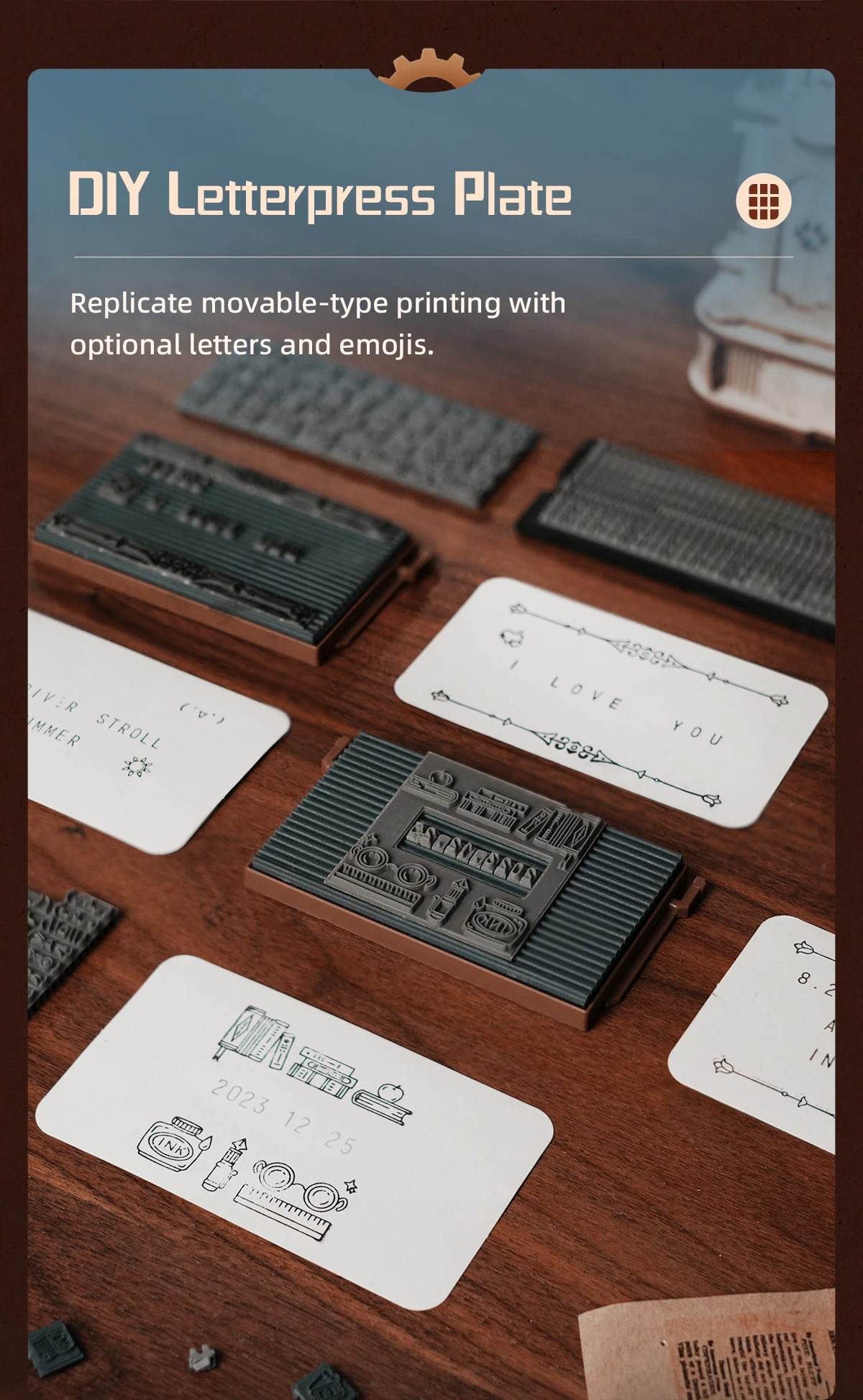 Robotime Rokr Printing Press 3D DIY Puzzle Gifts with LED Light 3D Puzzle - ToylandEU