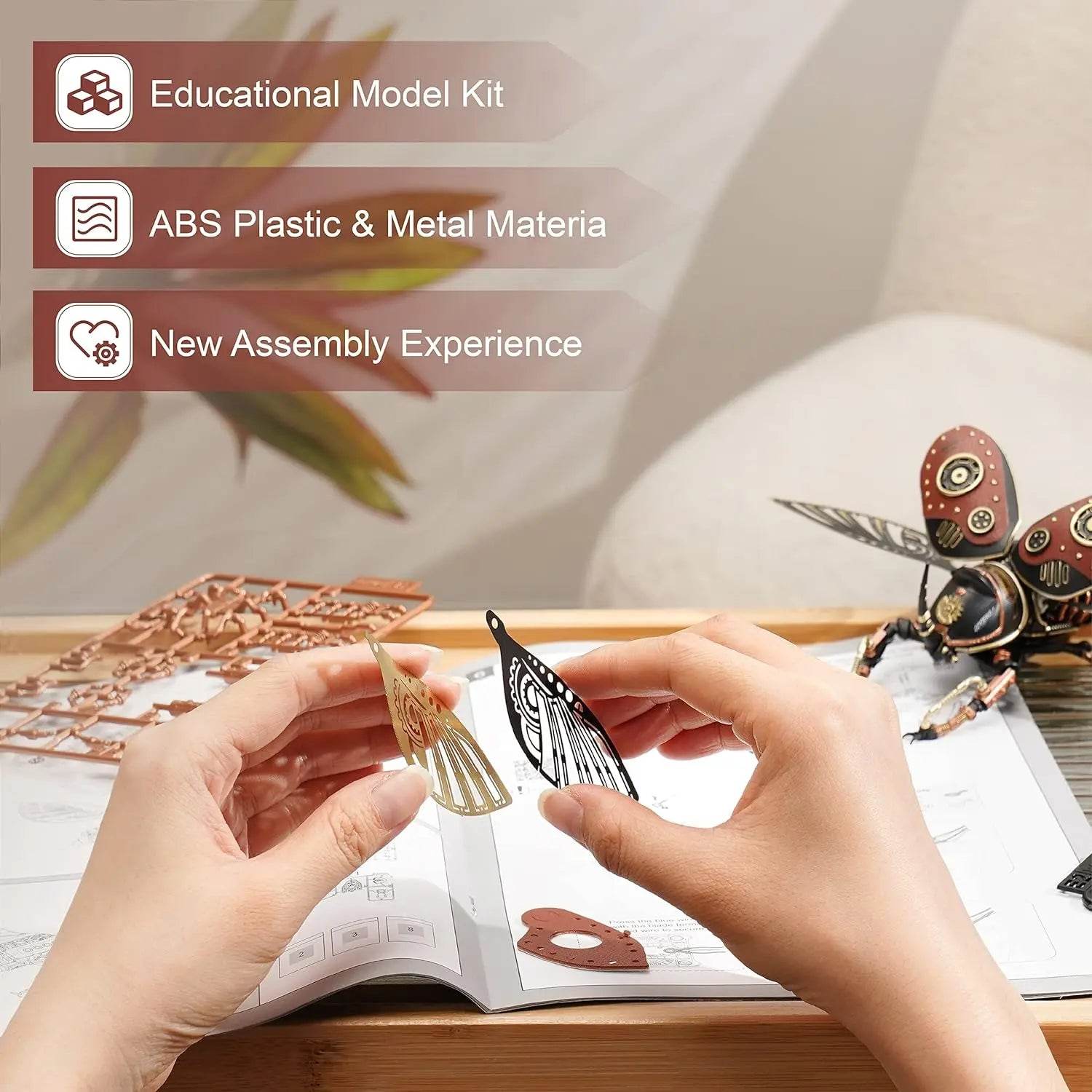 Robotime Rokr Rhinoceros Beetle Model Building Kits Mechanical 3D Puzzles Games Birthday Easy Assembly 3D Puzzle - ToylandEU