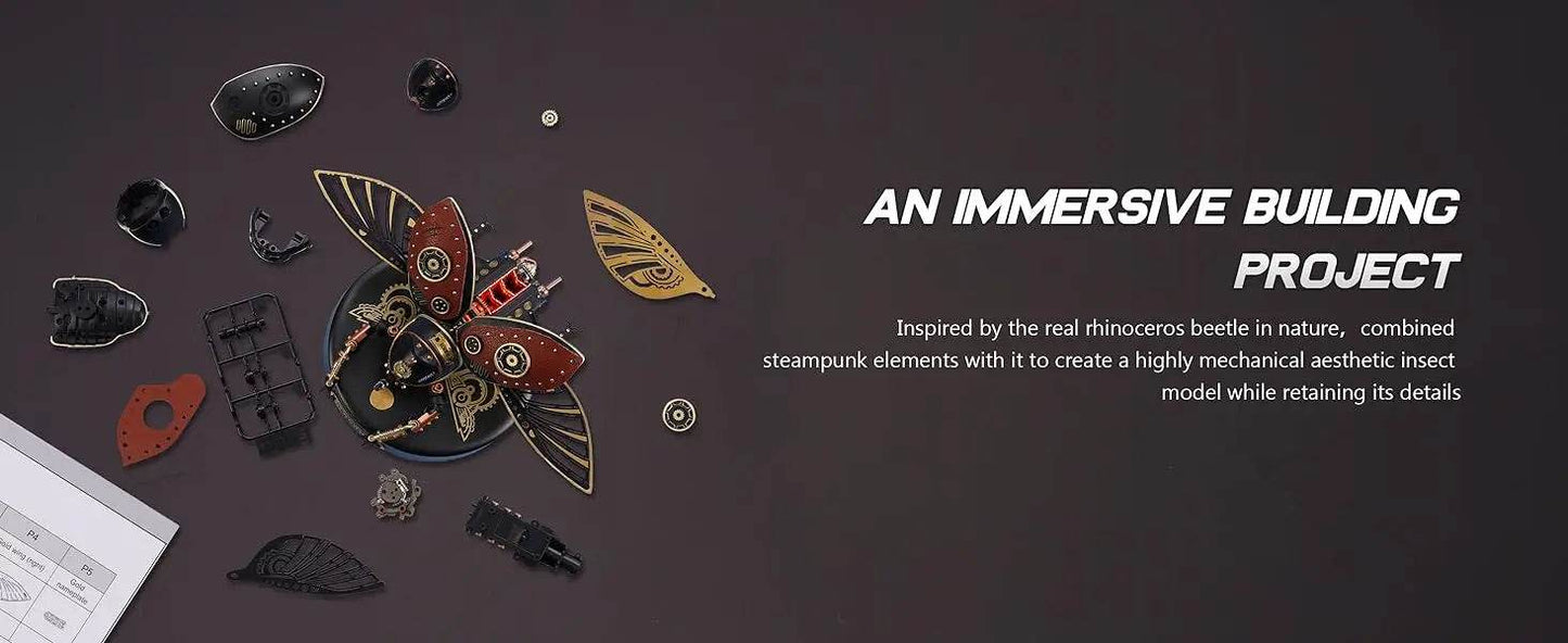 Robotime Rokr Rhinoceros Beetle Model Building Kits Mechanical 3D Puzzles Games Birthday Easy Assembly 3D Puzzle - ToylandEU