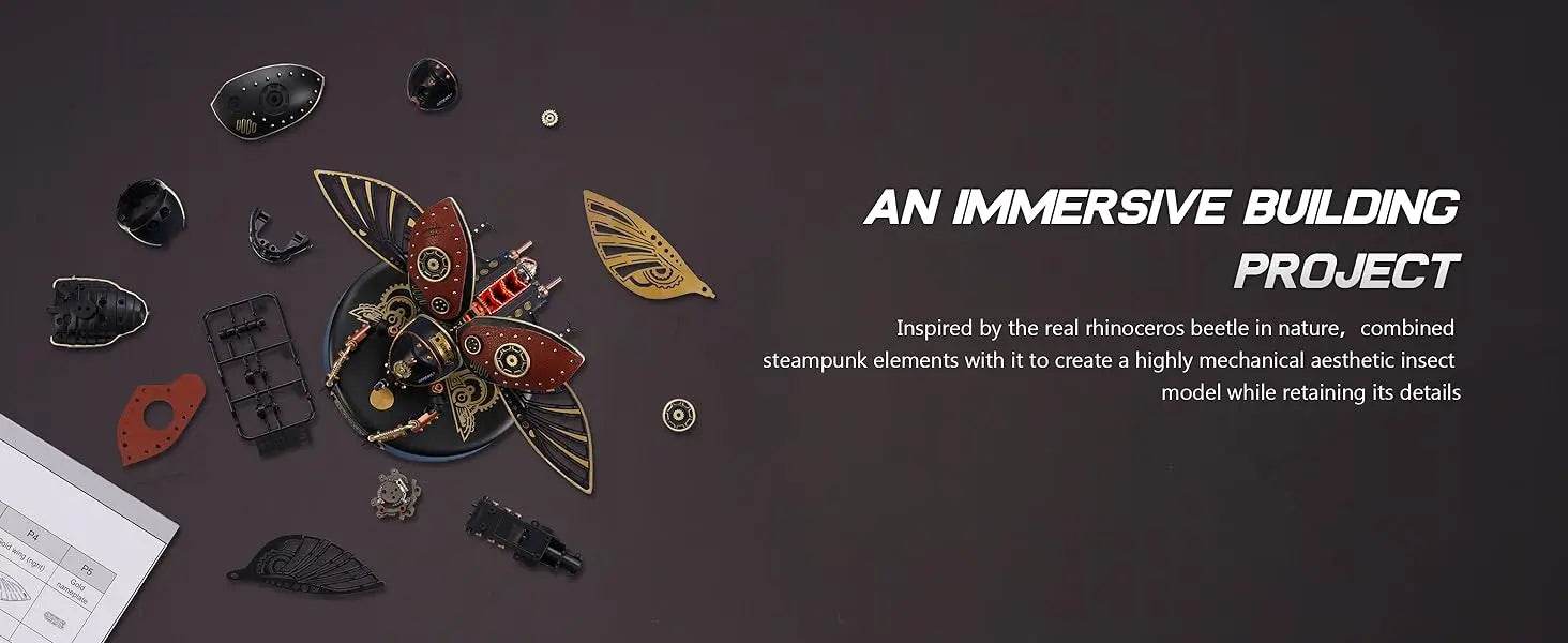Robotime Rokr Rhinoceros Beetle Model Building Kits Mechanical 3D Puzzles Games Birthday Easy Assembly 3D Puzzle - ToylandEU