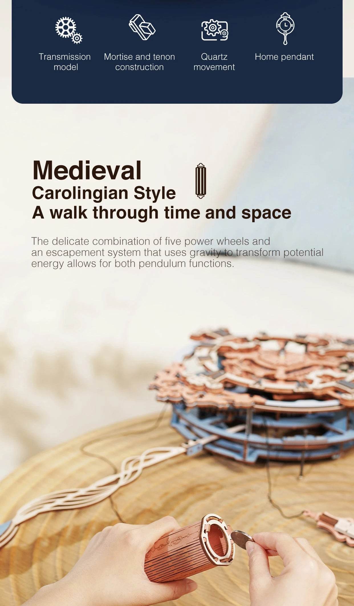 Robotime Rokr Romantic Note Wall Clock 3D Wooden Puzzle Set 3D Puzzle - ToylandEU