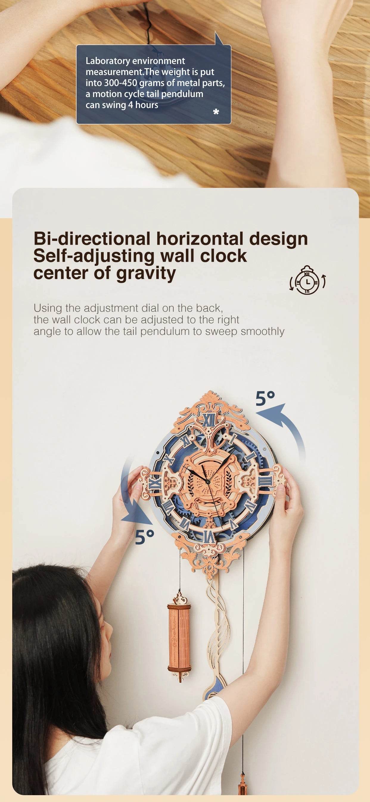 Robotime Rokr Romantic Note Wall Clock 3D Wooden Puzzle Set 3D Puzzle - ToylandEU