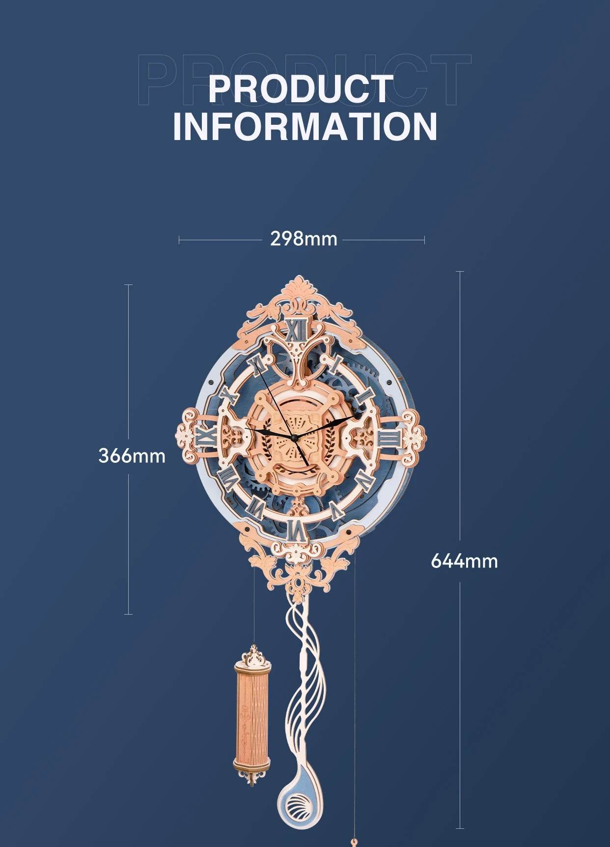 Robotime Rokr Romantic Note Wall Clock 3D Wooden Puzzle Set 3D Puzzle - ToylandEU