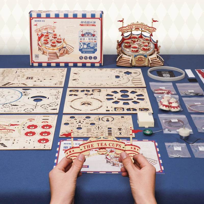 Robotime Rokr Tilt-A-Whirl The Tea Cup Amusement Park 3D Puzzle 3D Puzzle - ToylandEU