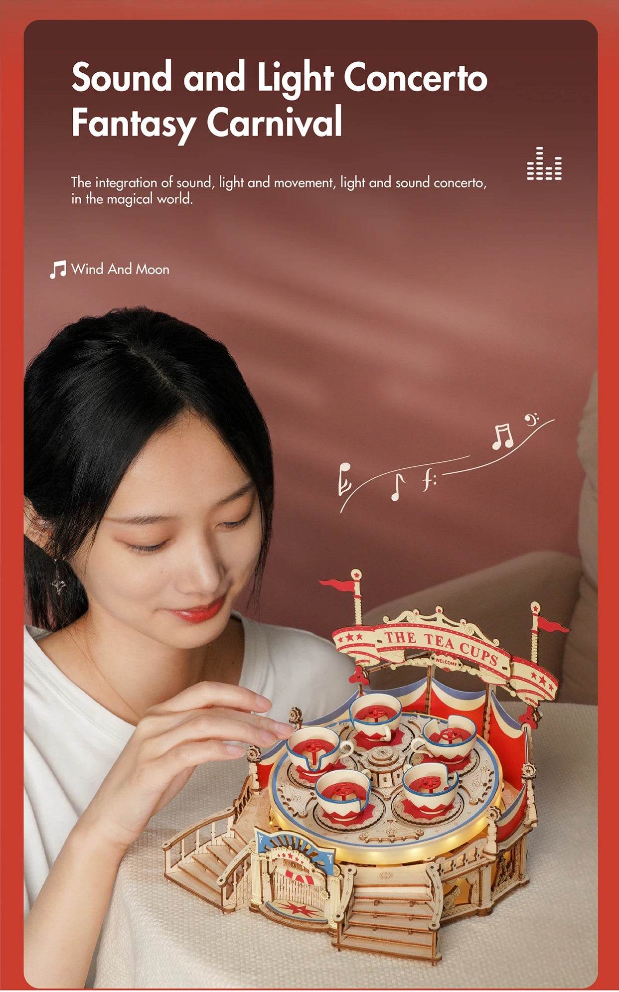 Robotime Rokr Tilt-A-Whirl The Tea Cup Amusement Park 3D Puzzle 3D Puzzle - ToylandEU