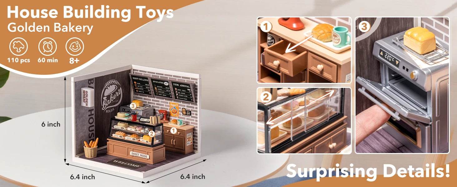 Robotime Rolife 3D Puzzle Super Store Golden Wheat Bakery Kit 3D Puzzle - ToylandEU