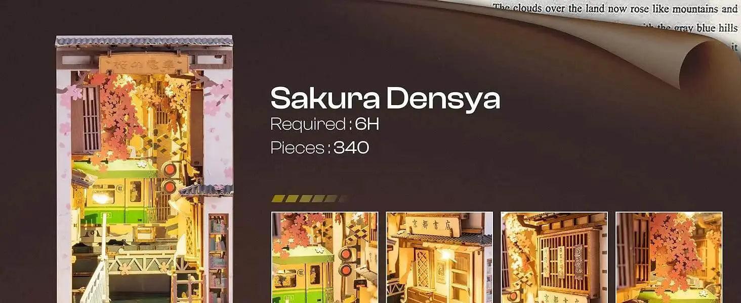  Robotime Rolife DIY Book Nook Japanese Sakura Densya Wooden Miniature House Toy 3D Puzzle -  ToylandEU™