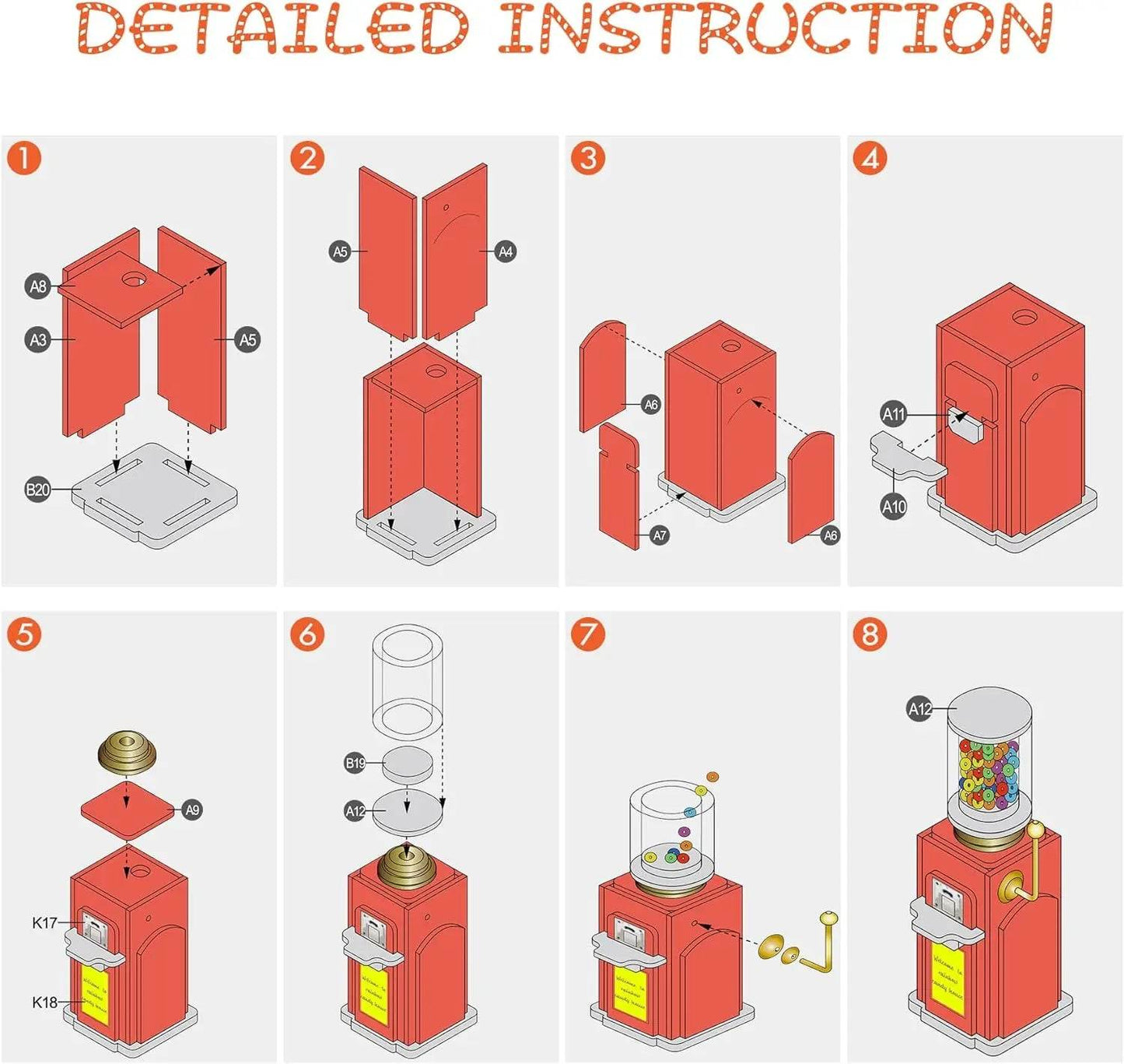 Robotime Rolife DIY Diorama Mini Dollhouse Rainbow Candy House 3D Puzzle - ToylandEU
