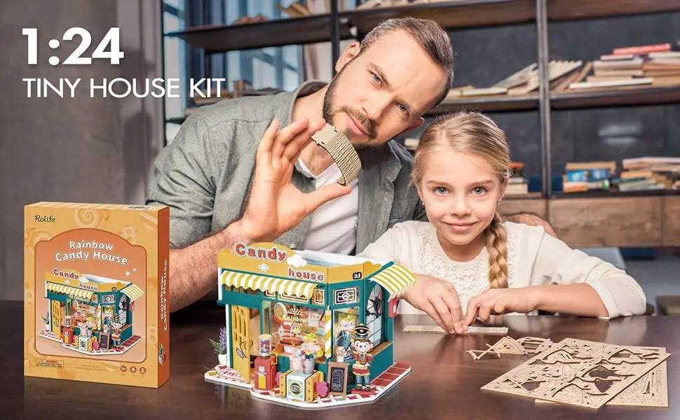 Robotime Rolife DIY Diorama Mini Dollhouse Rainbow Candy House 3D Puzzle - ToylandEU