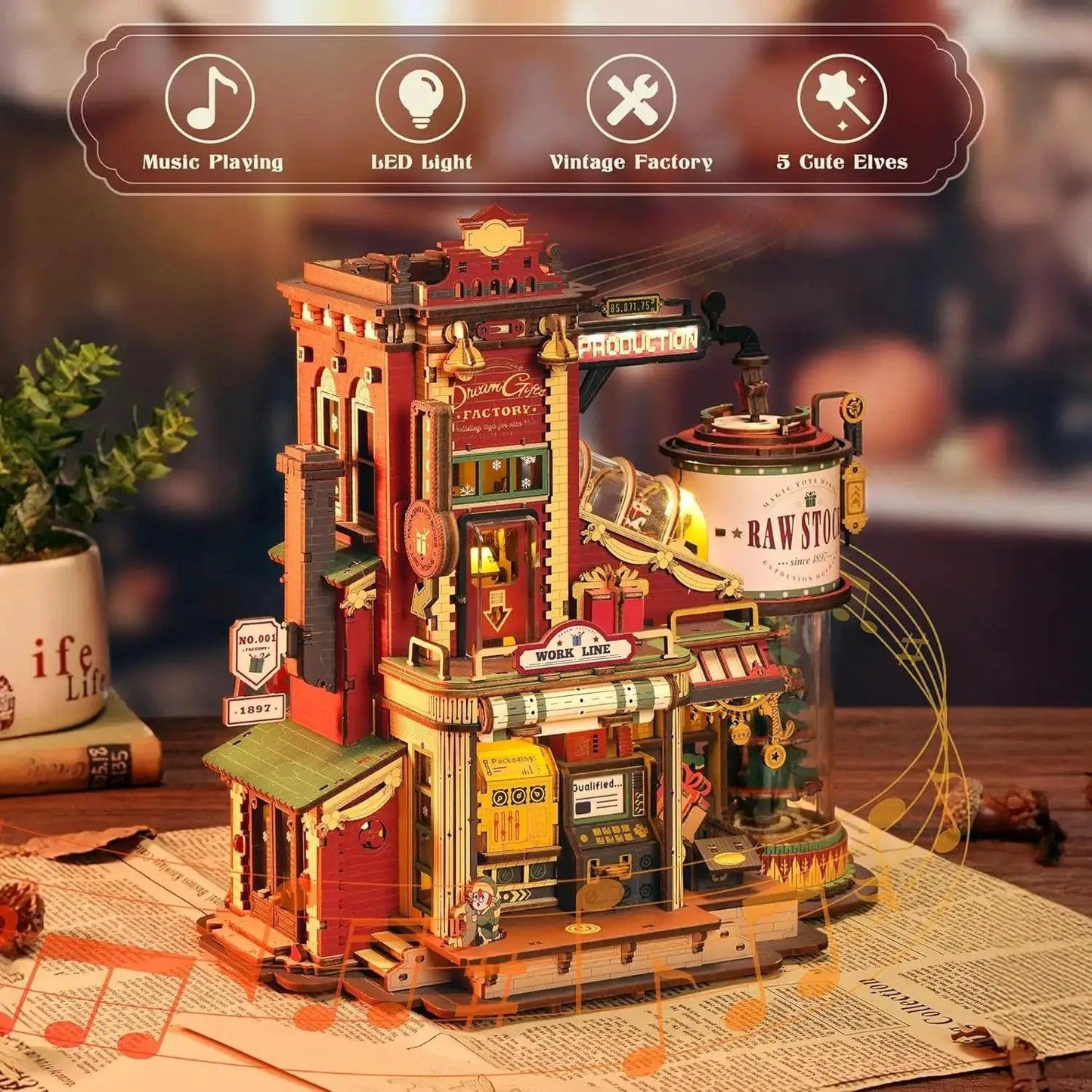  Robotime Wooden Music Box Dream Factory Kit 3D Puzzle -  ToylandEU™
