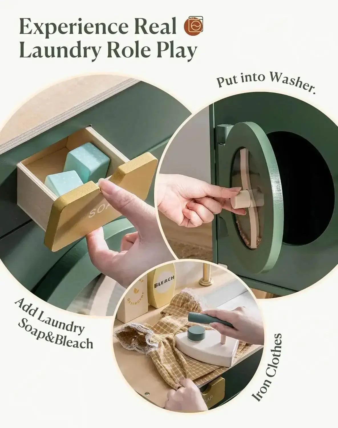  Robotime Wooden Toy Washing Machine Kitchen Set for Kids -  ToylandEU™