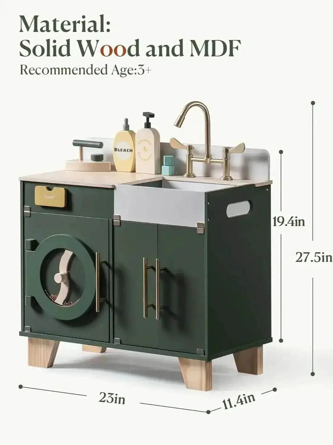  Robotime Wooden Toy Washing Machine Kitchen Set for Kids -  ToylandEU™