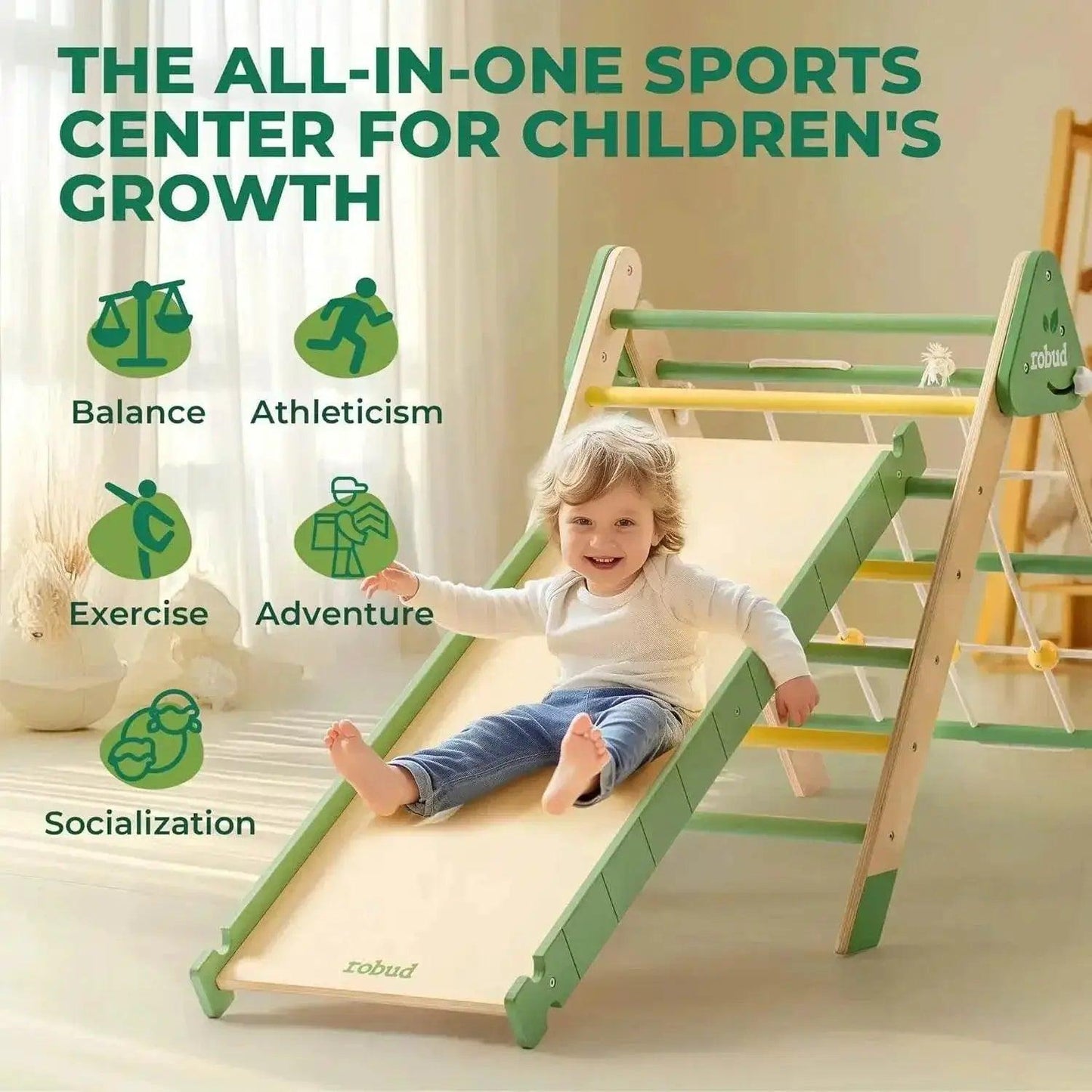 Robud 7 in 1 Triangle Set Wooden Climbing Toy -  ToylandEU™