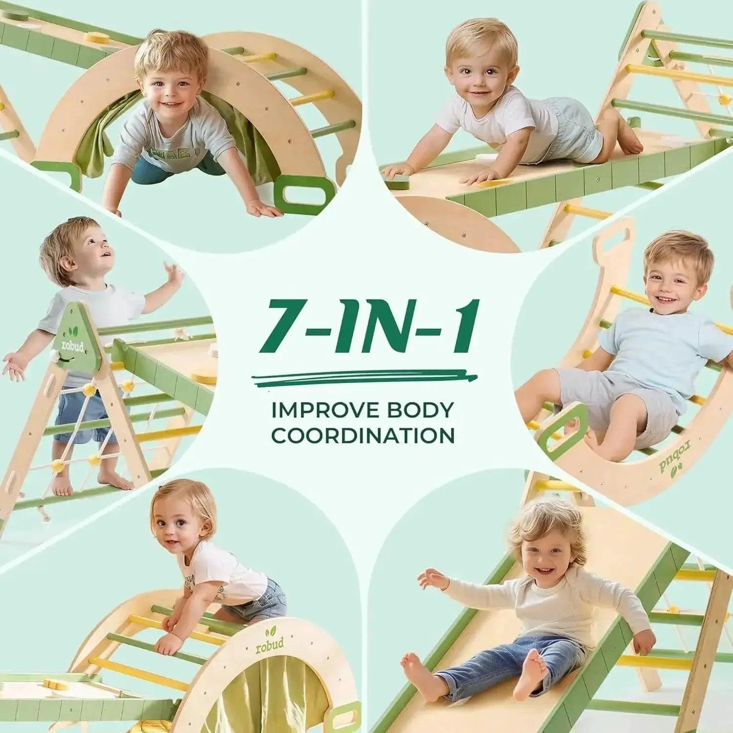 Robud 7 in 1 Triangle Set Wooden Climbing Toy -  ToylandEU™