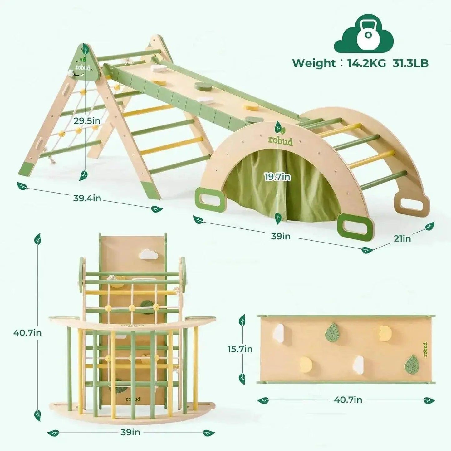  Robud 7 in 1 Triangle Set Wooden Climbing Toy -  ToylandEU™