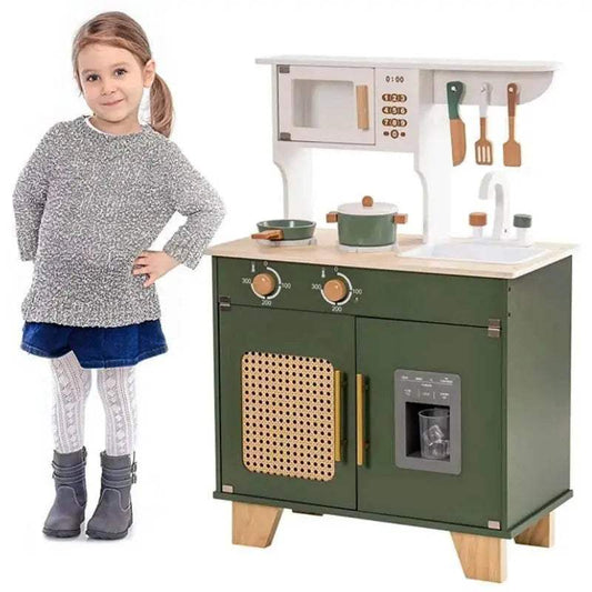  Robud Kids Kitchen Play Set Vintage Green Wooden Toy -  ToylandEU™